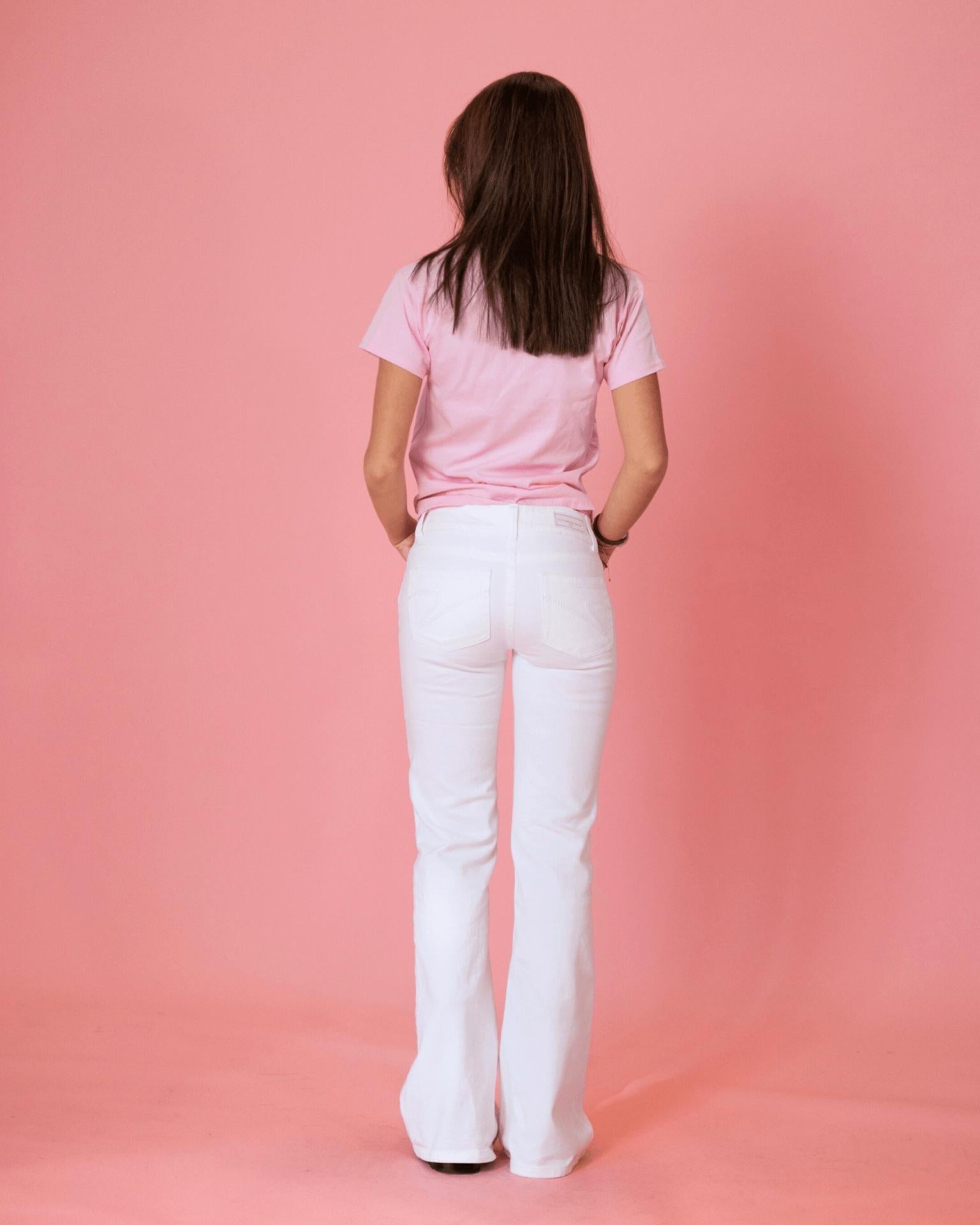 ERIKA LOW BOOTCUT JEANS - WHITE
