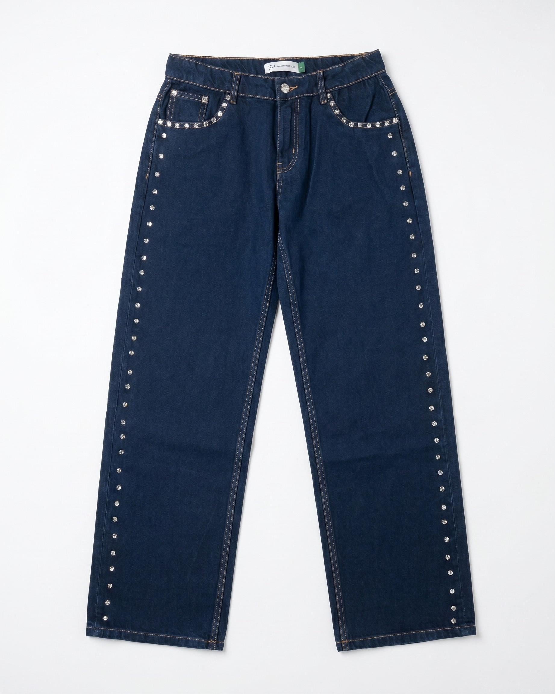 ESTHER STUD JEANS - DARK BLUE