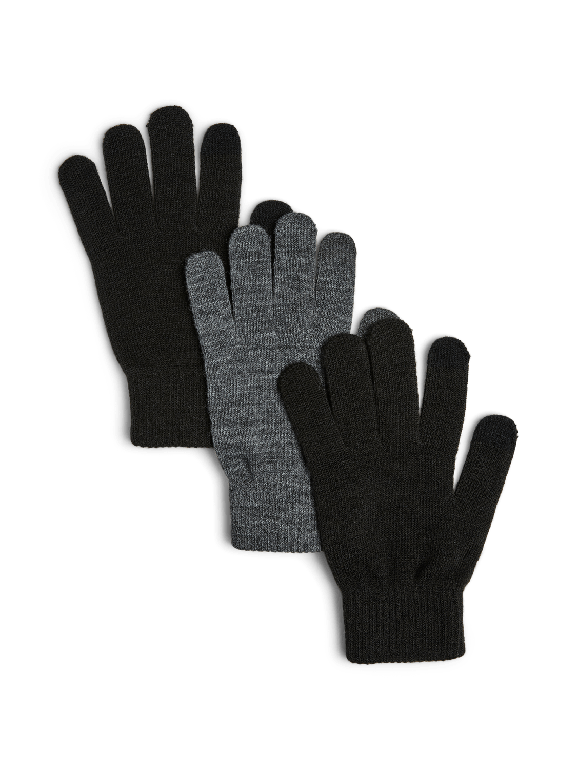 NEW BUDDY HANDSKER (3-Pak) mobilvenlig - 2x SORT/ 1x DK GREY MEL
