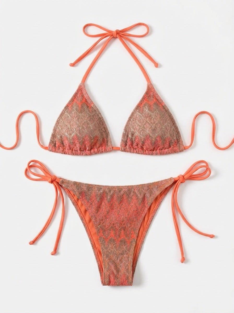 FILIPPA BIKINI SET - CORAL MIX - Dinvintageshop