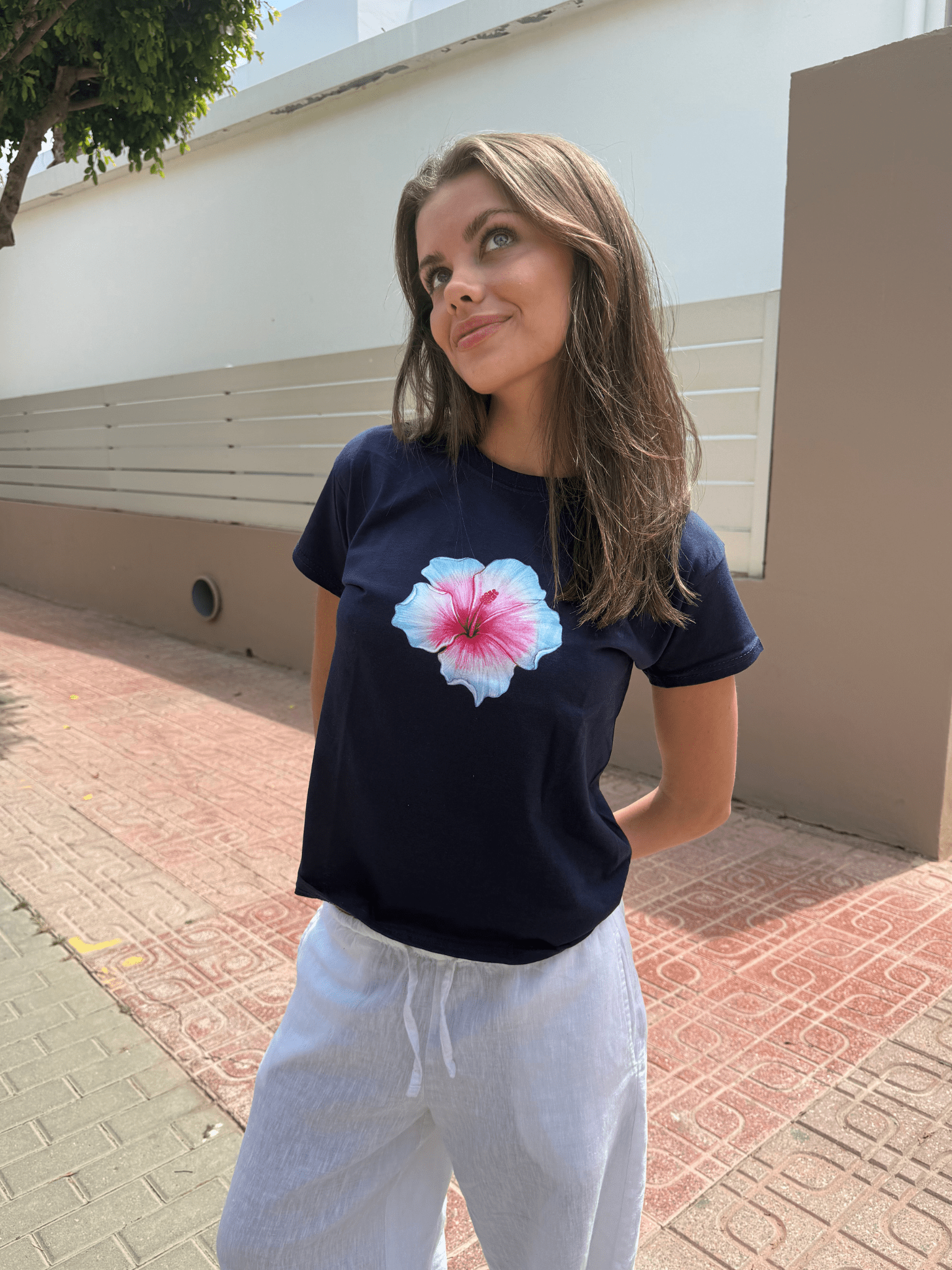 HAWAII (blå) BABY TEE - NAVY - Dinvintageshop