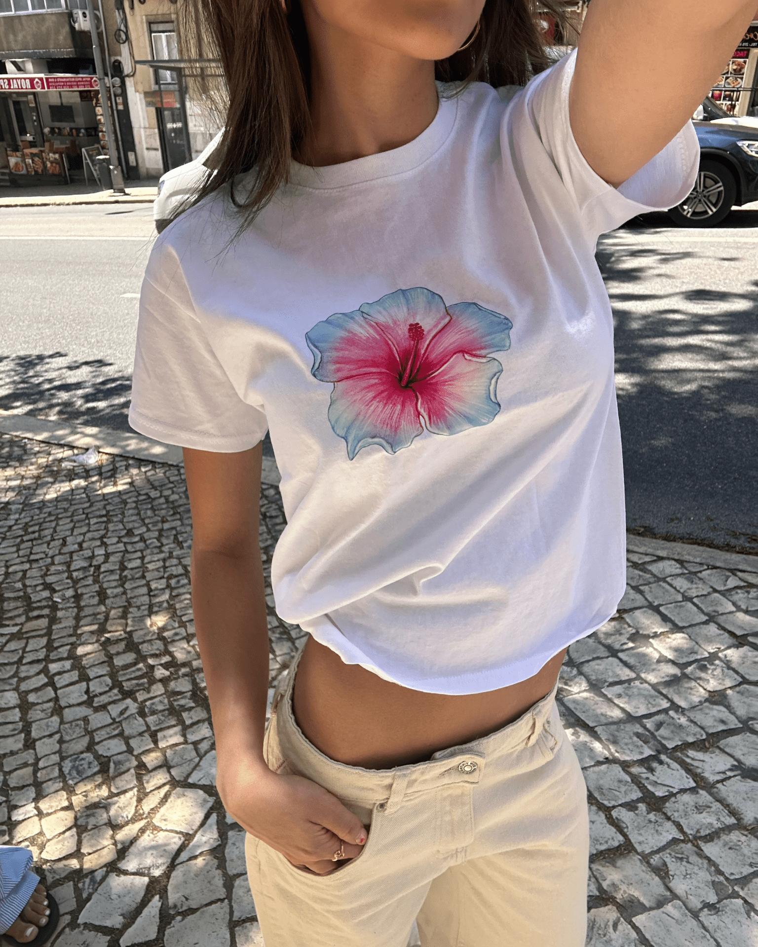 HAWAII (blue) BABY TEE - WHITE
