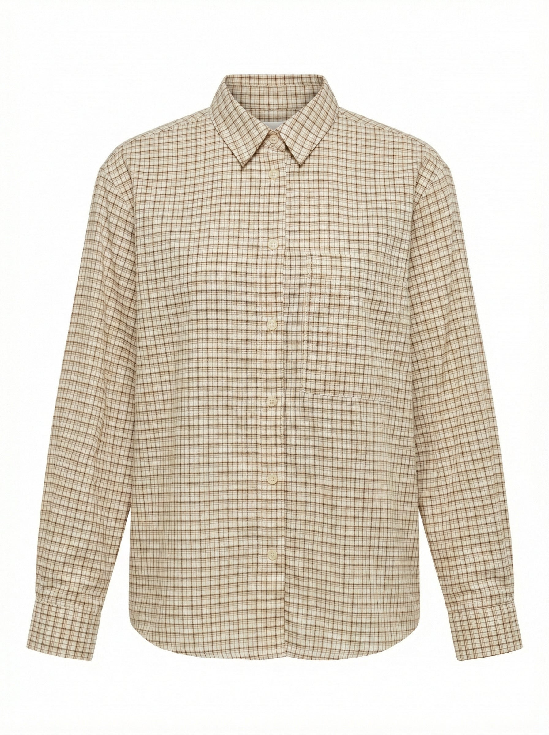 NEO BOXFIT SHIRT - SAND/BRAUN KARIERT