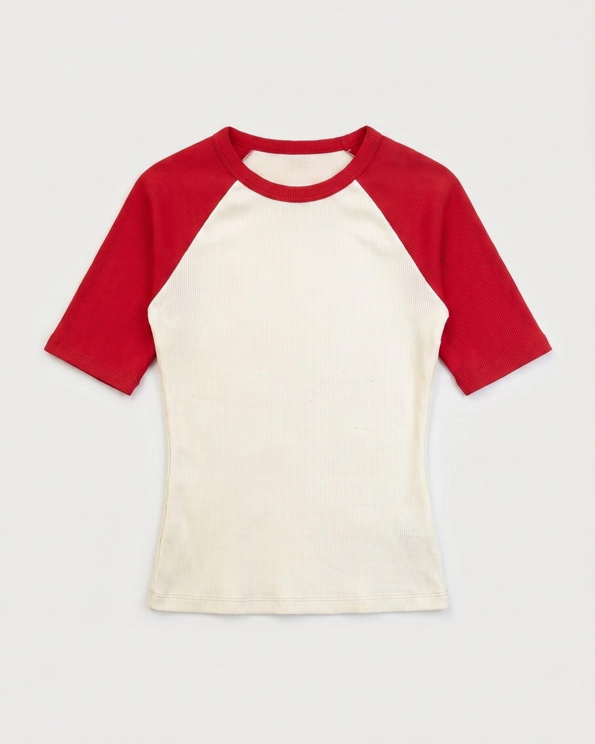 SINE 3/4 TOP - WHITE/RED - Dinvintageshop