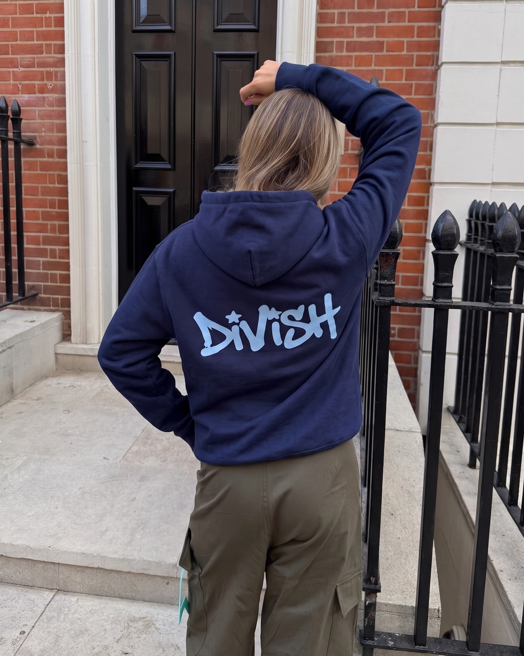 DUA HOODIE (rygprint) - NAVY