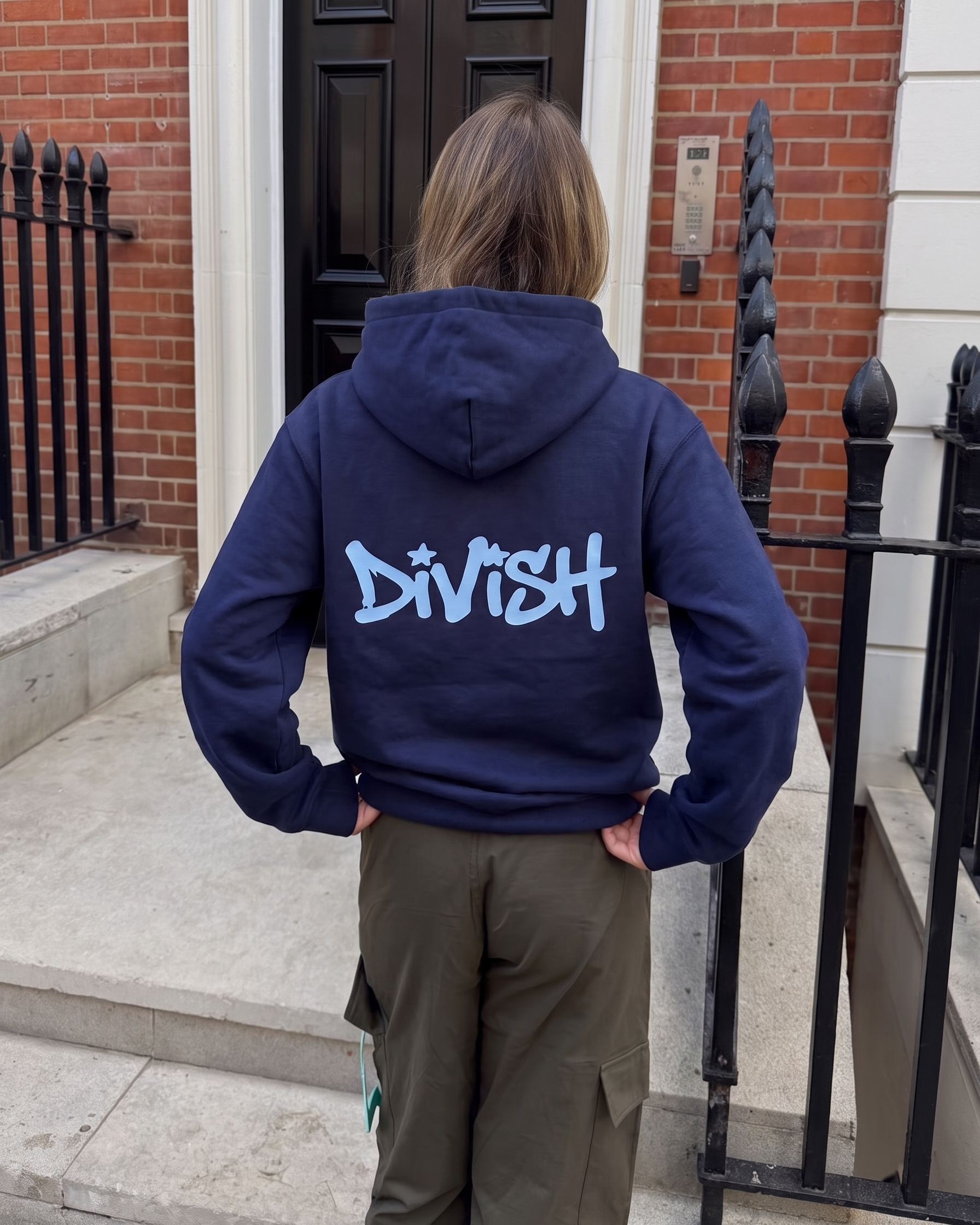 DUA HOODIE (rygprint) - NAVY