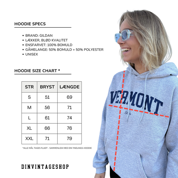 VERMONT STATE HOODIE - GRÅ