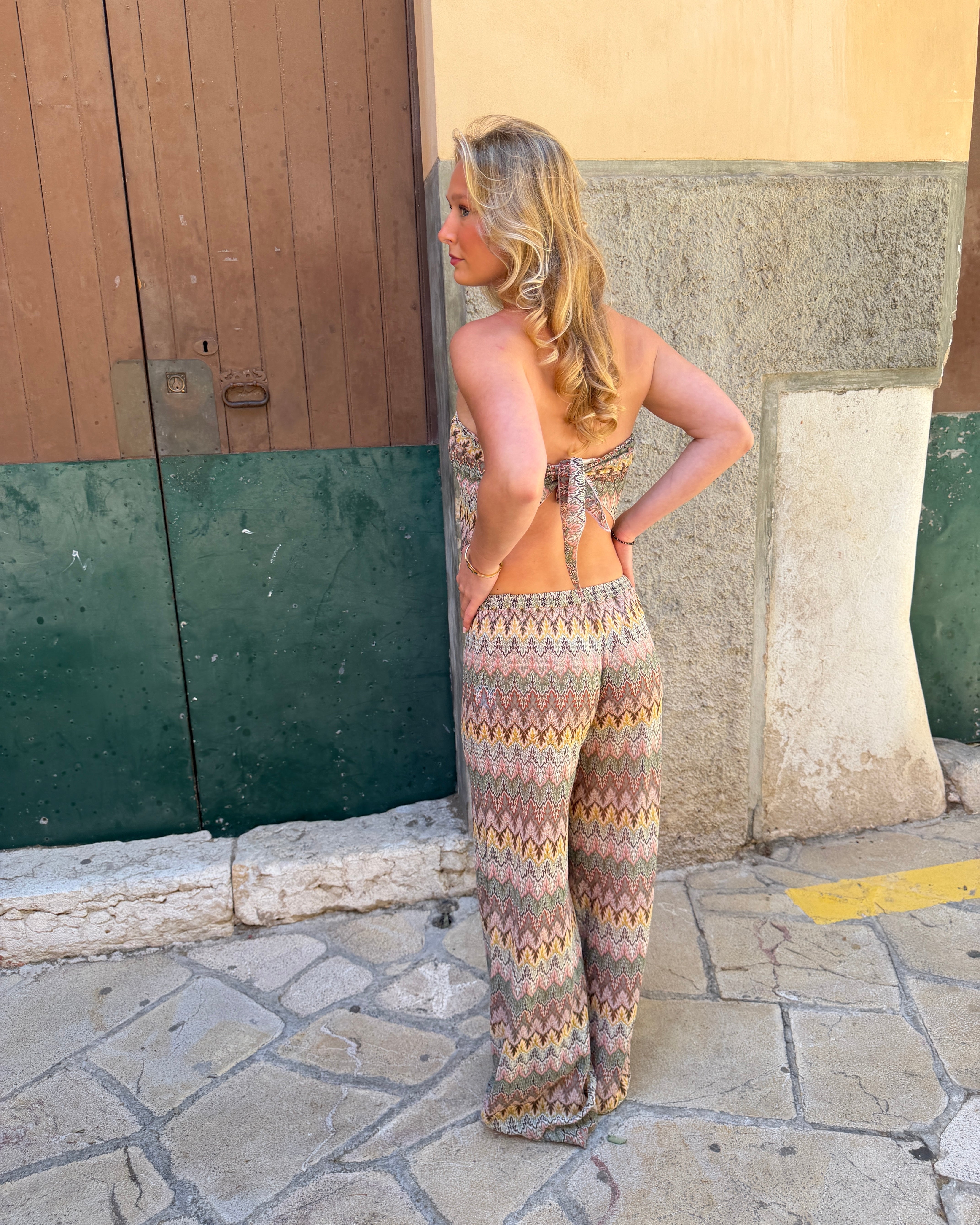 INGRID PANTS - PINK MIX - Dinvintageshop
