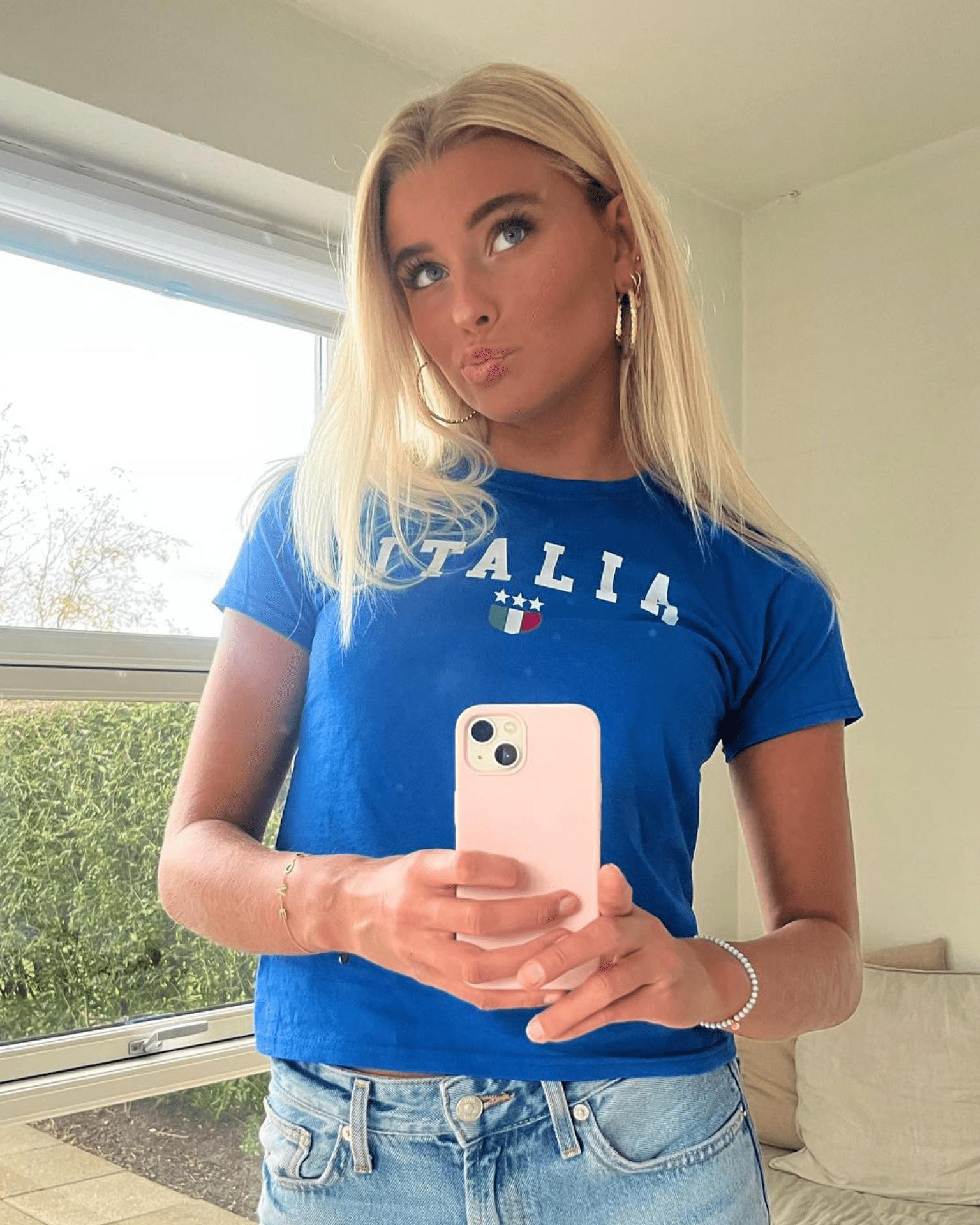 ITALIA, BABY TEE - BLUE