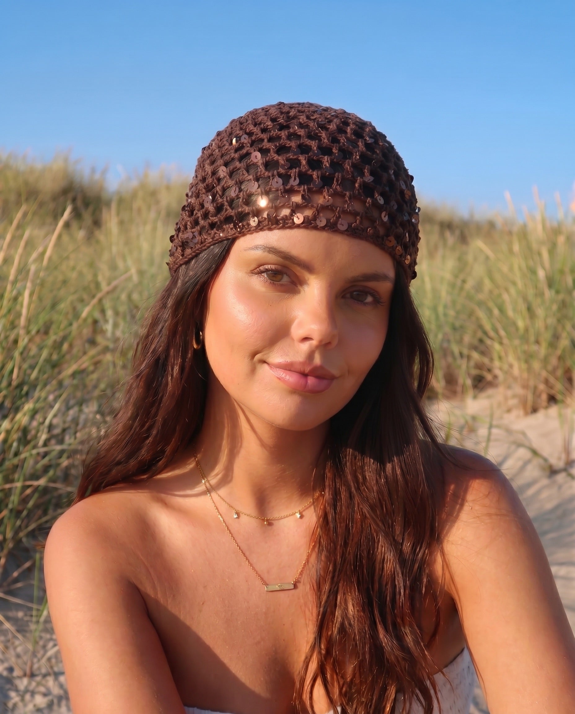JANNY CROCHET HAT - HOT FUDGE - Dinvintageshop