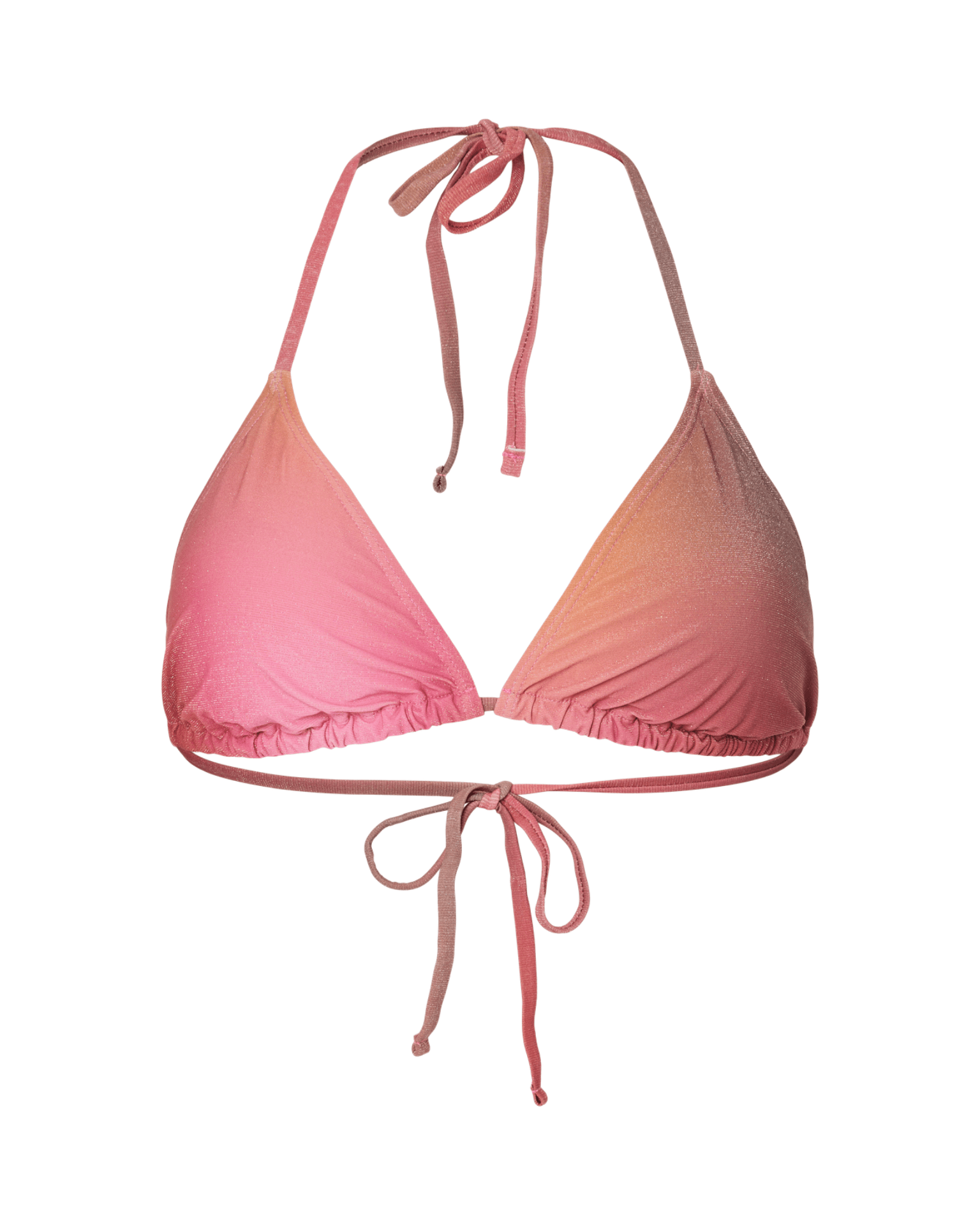 LAOMI GLITTER BIKINI TOP - RED OCRHRE GRADIENT