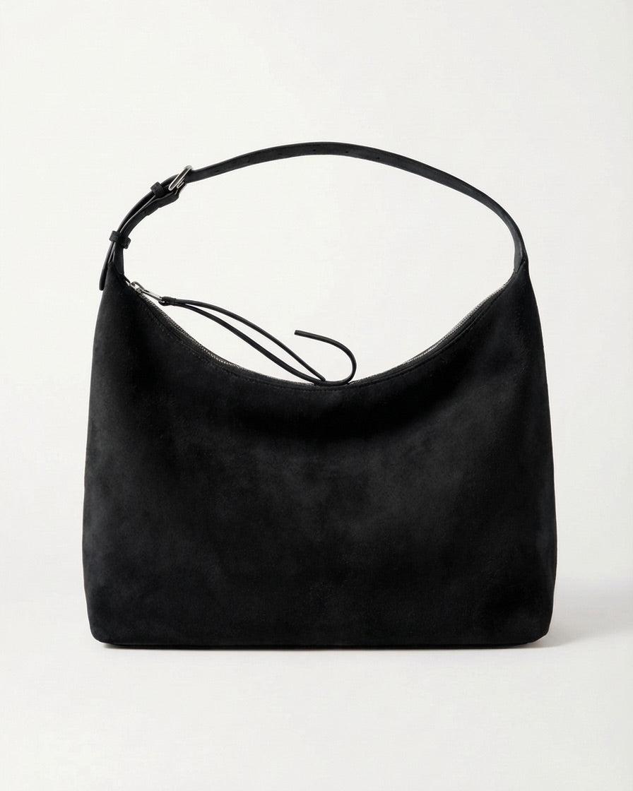 LEAH SUEDE BAG - BLACK - Dinvintageshop