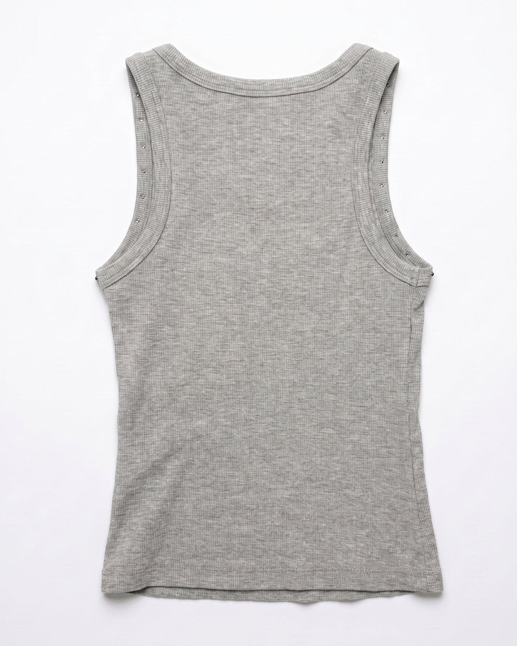 LUNA STUDS TANK TOP - GREY