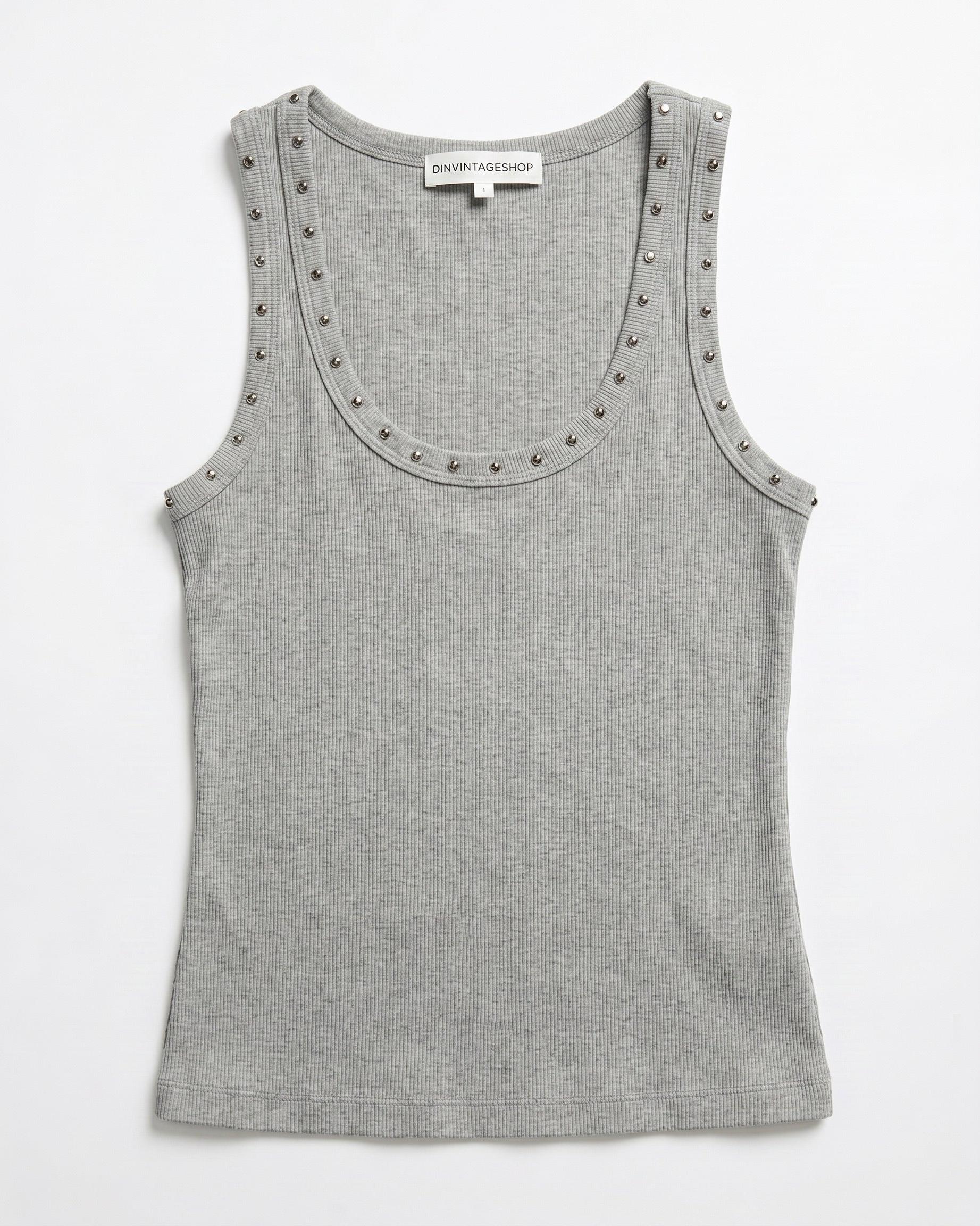 LUNA STUDS TANK TOP - GREY