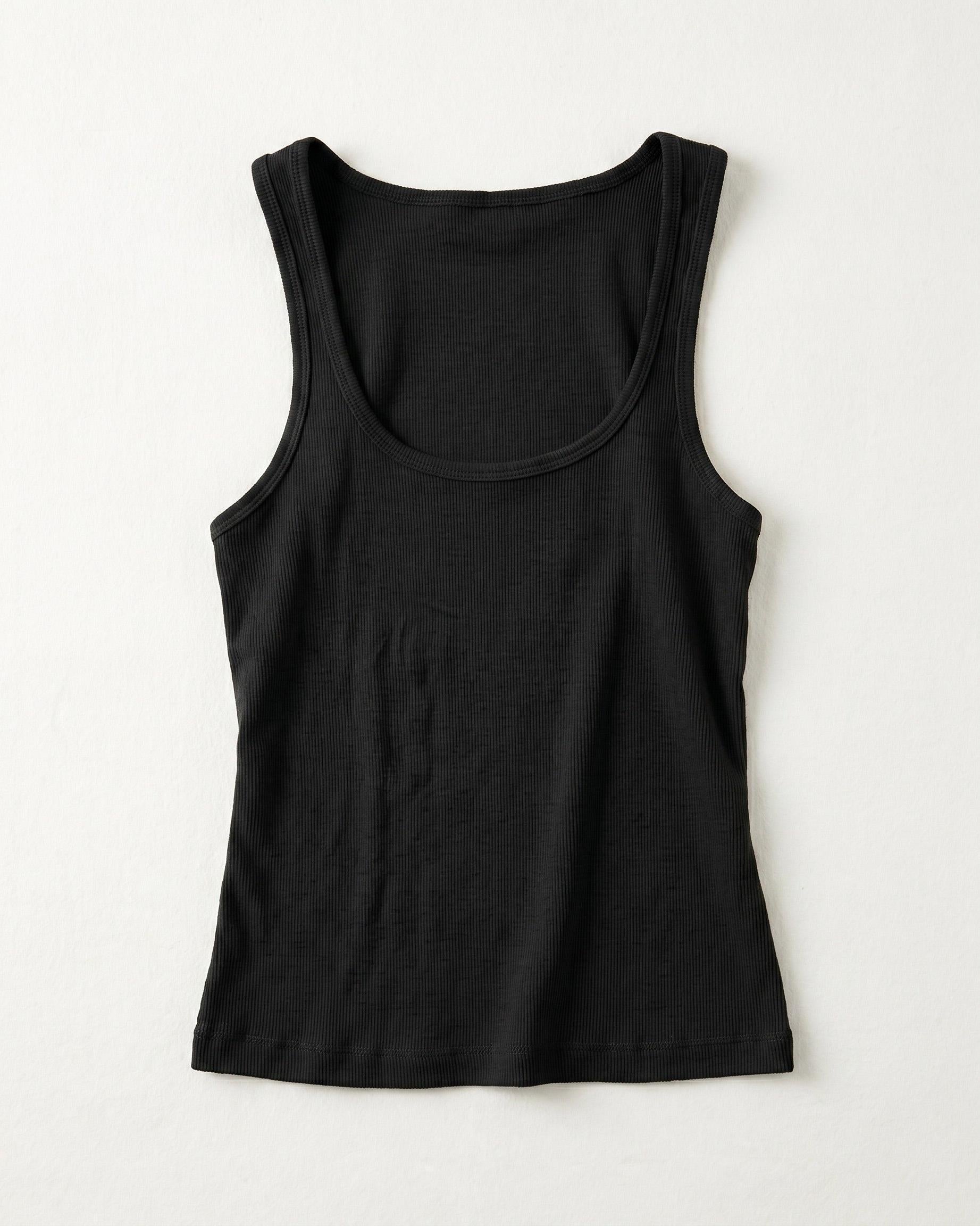 LUNA TANK TOP - BLACK - Dinvintageshop