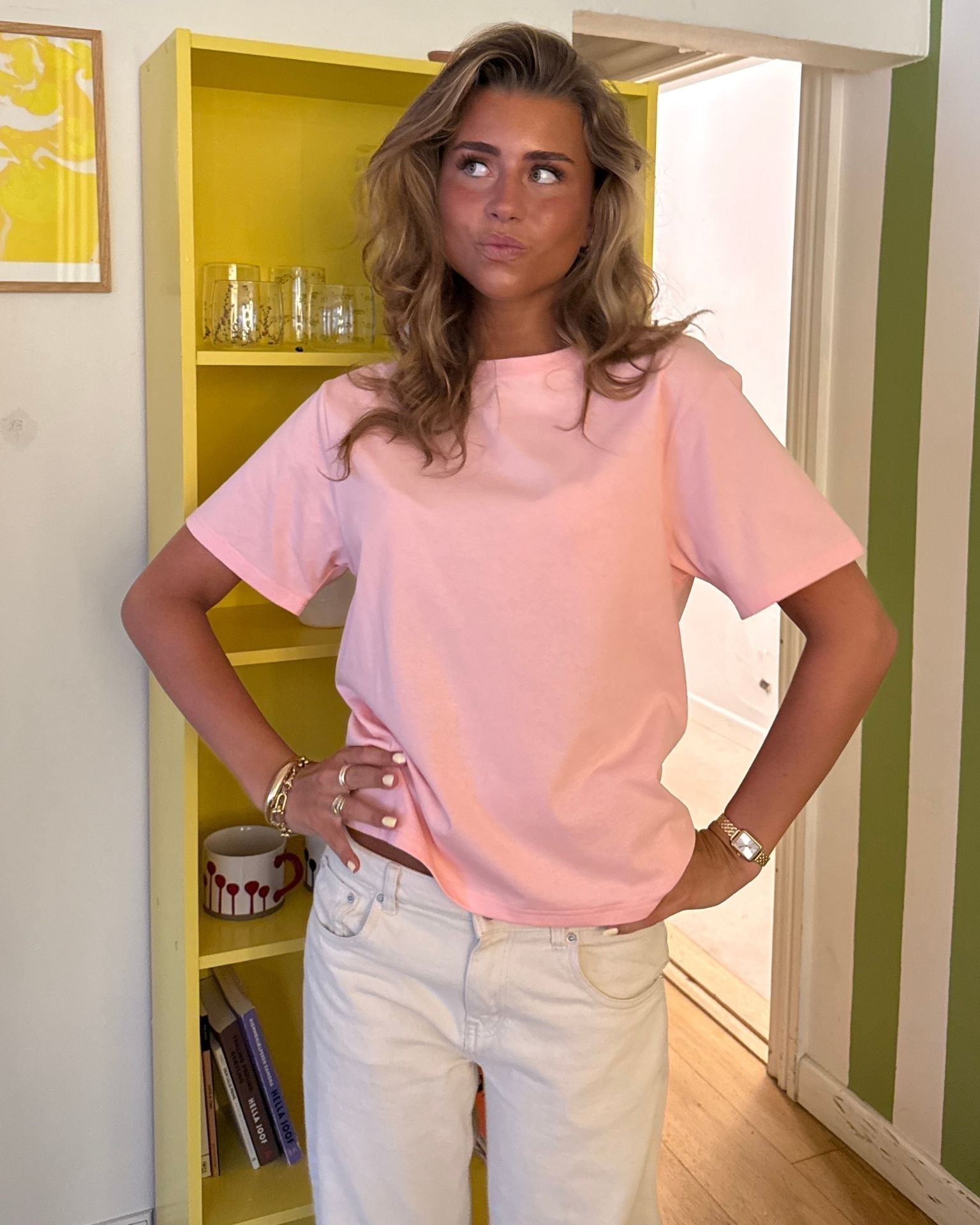 LYKKE TEE - PINK - Dinvintageshop