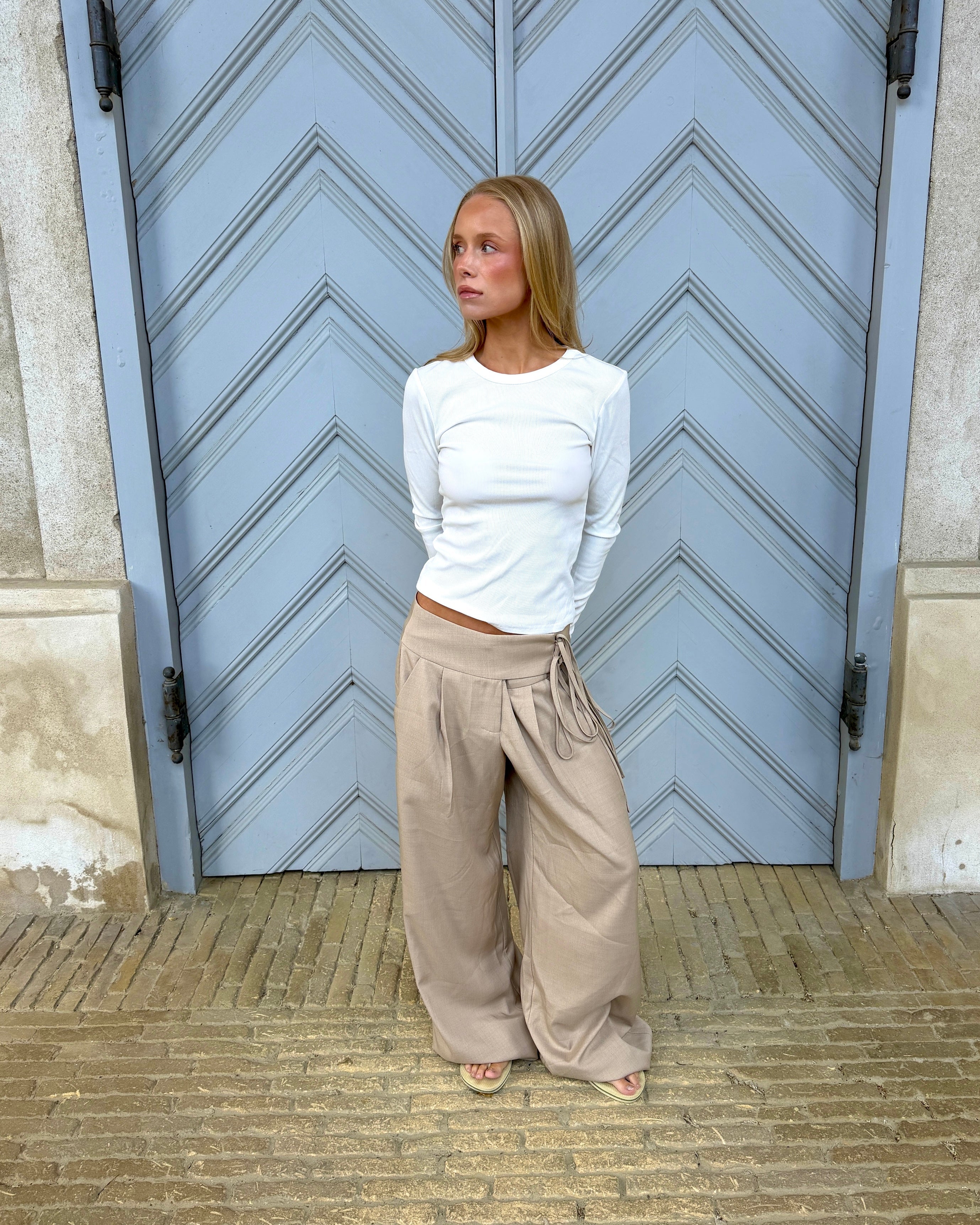 MAIA SUIT PANT - SAND - Dinvintageshop