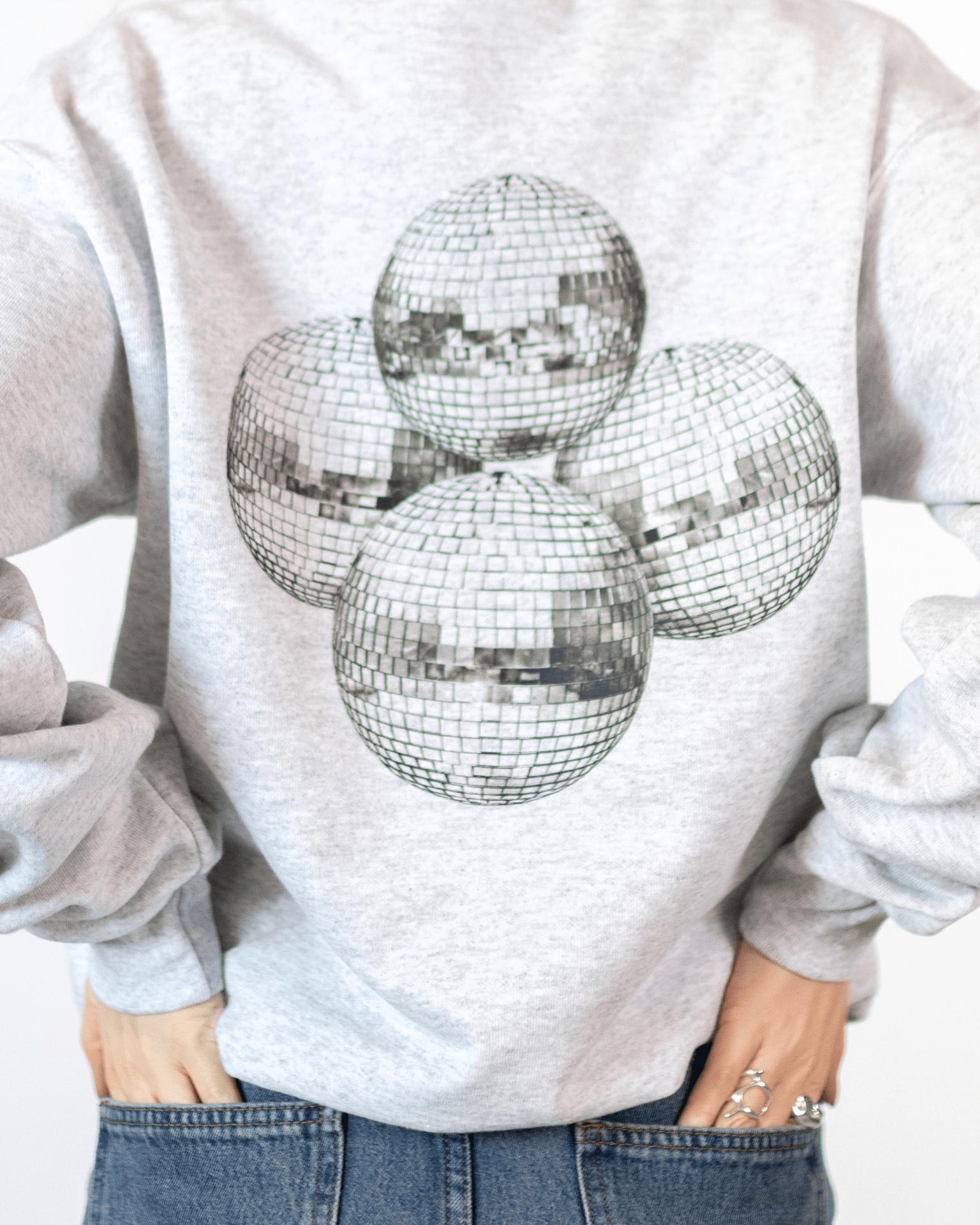 MEGA DISCO KUGLE (black) SWEATSHIRT (rygprint) - GREY