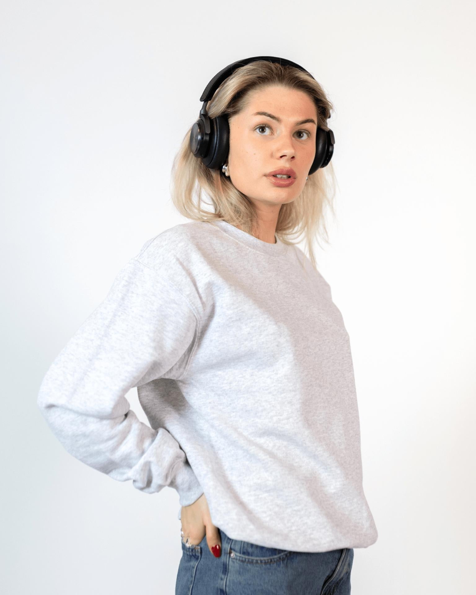 MEGA DISCO KUGLE (black) SWEATSHIRT (rygprint) - GREY