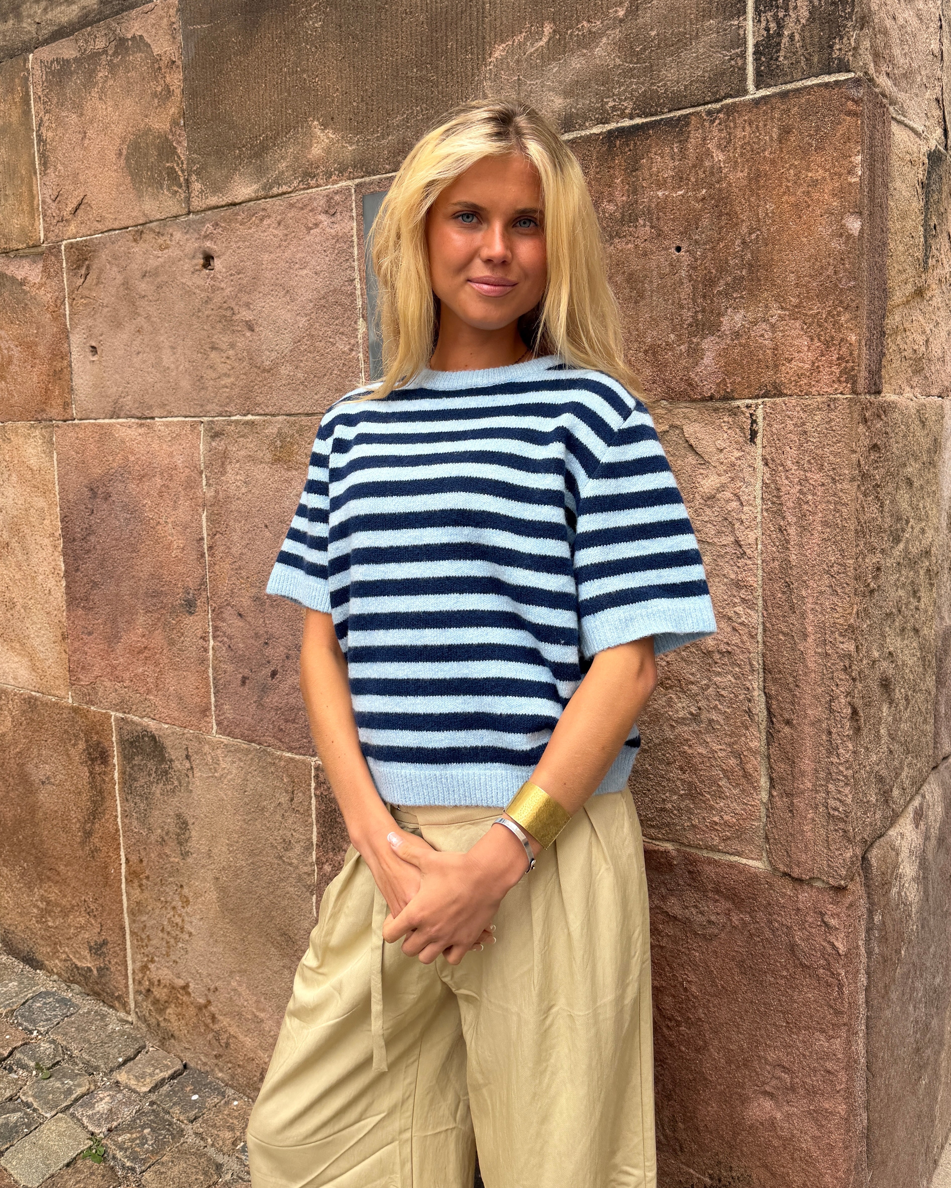 MIRA STRIBET STRIK - LIGHT BLUE/NAVY - Dinvintageshop