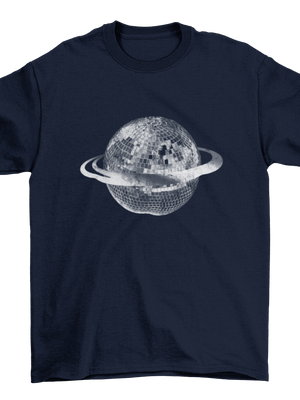 PLANET DISCO (hvid), BABYTEE - NAVY