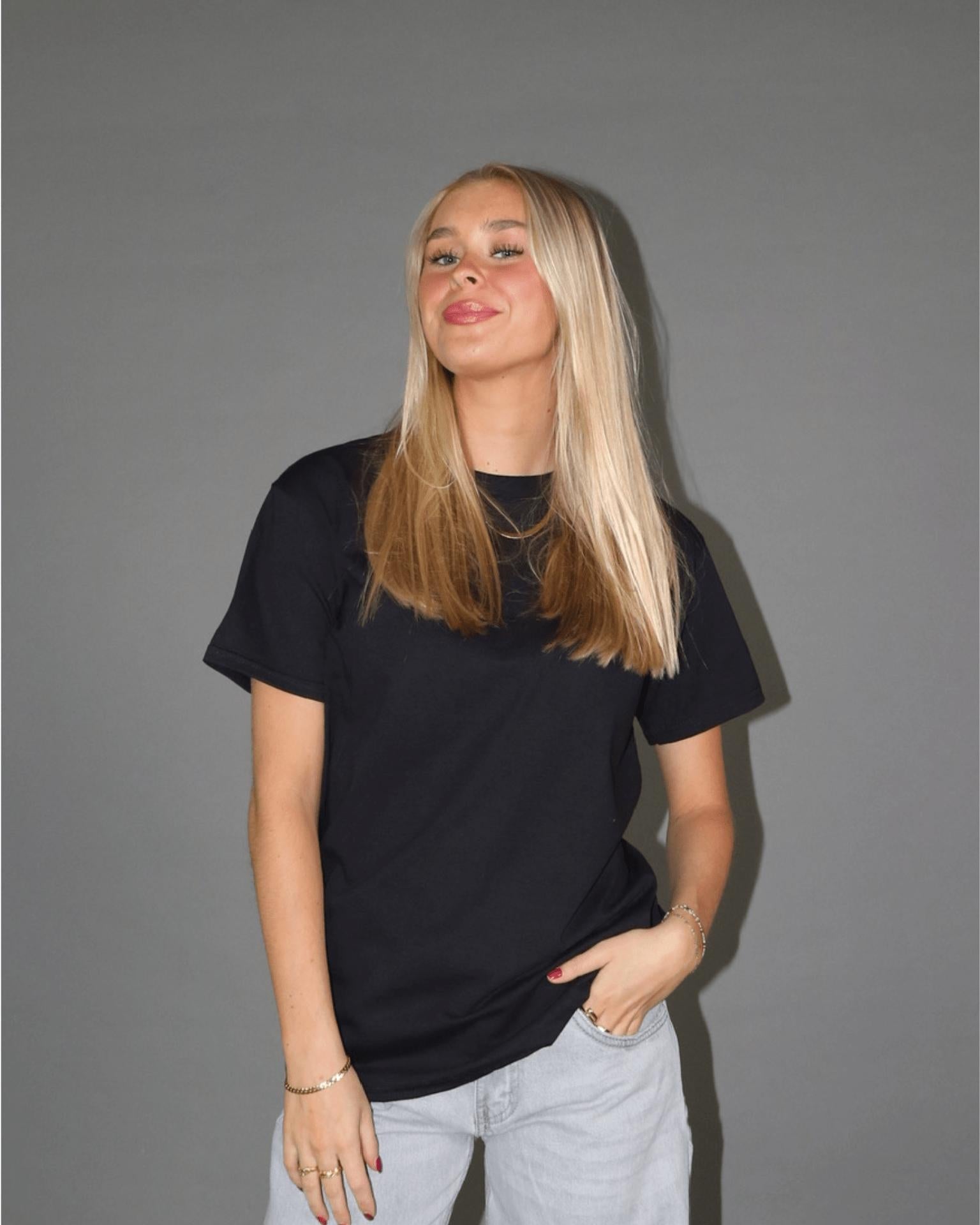 MONOCHROME FLOWER T-SHIRT (rygprint) - BLACK