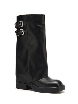 CELINA FOLDOVER STØVLE - BLACK