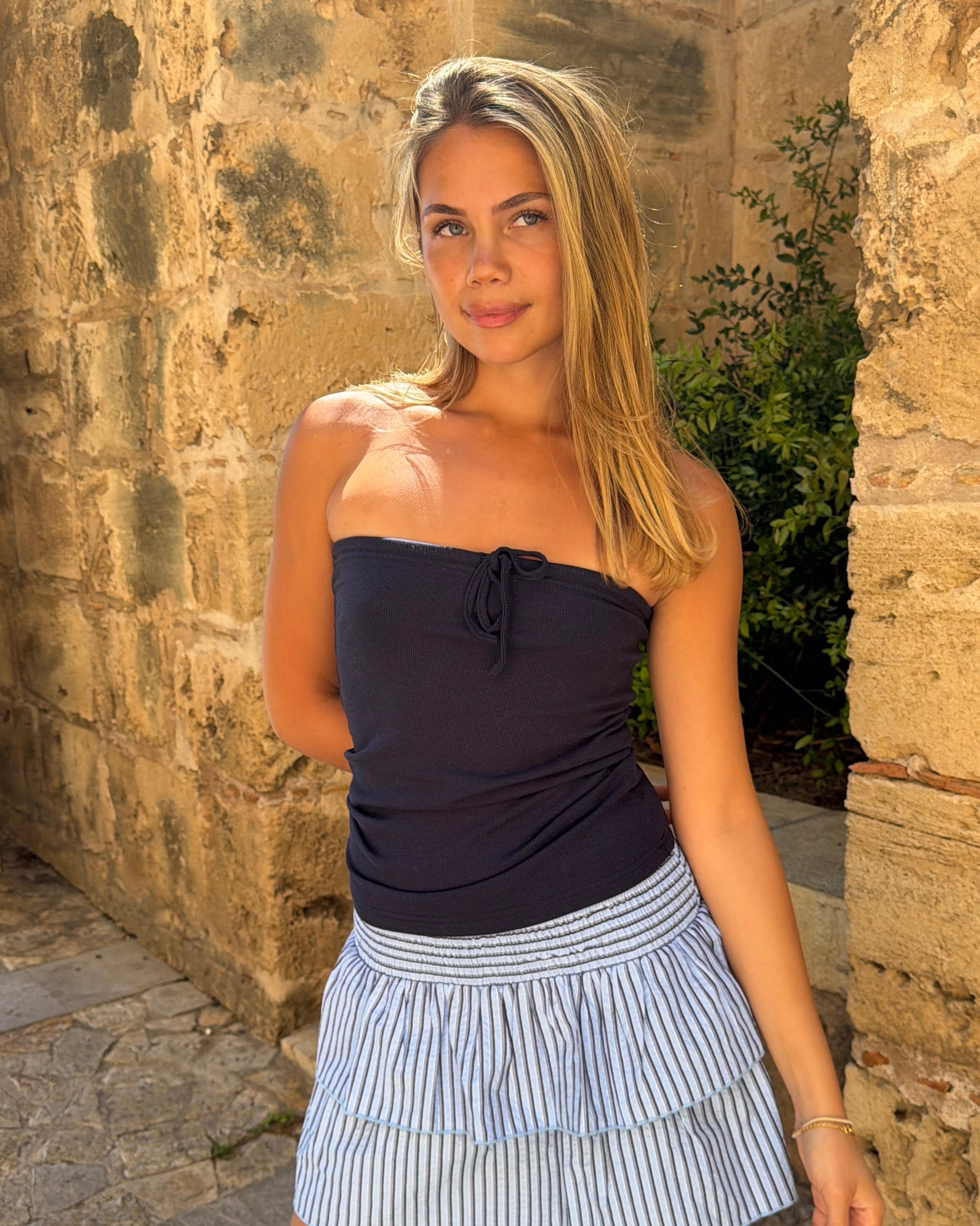 NAYA TUBE TOP - NAVY - Dinvintageshop