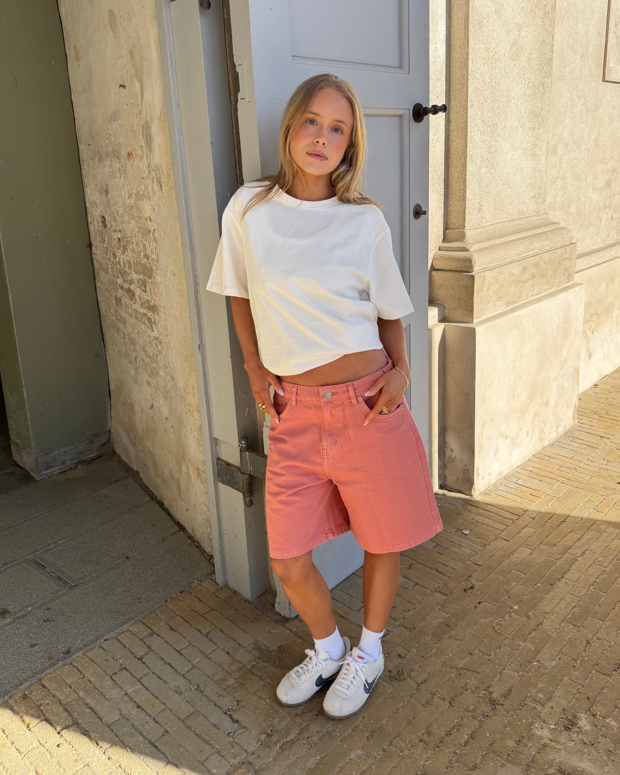 OLIVIA JORTS - CORAL - Dinvintageshop
