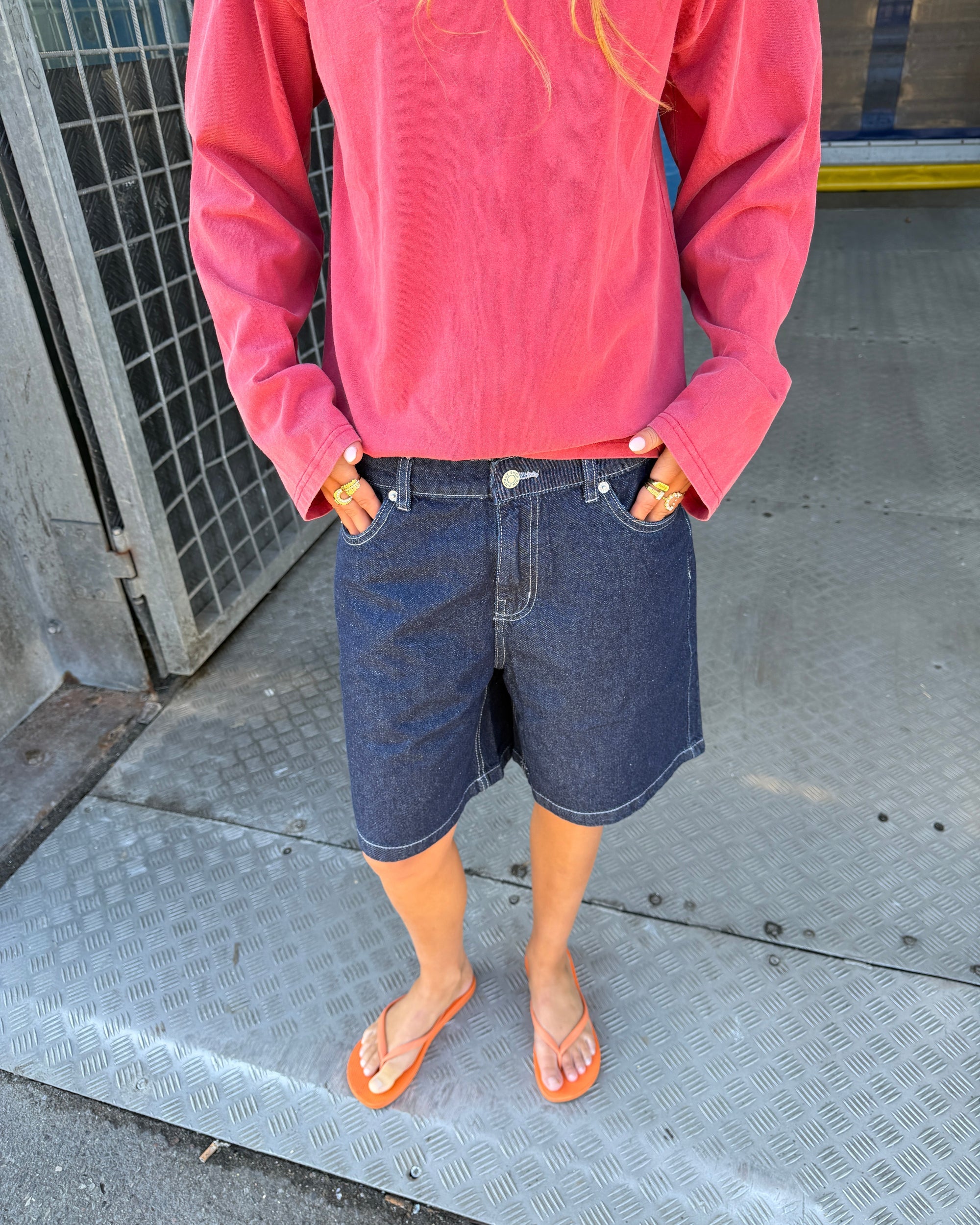 OLIVIA JORTS - RAW BLUE - Dinvintageshop