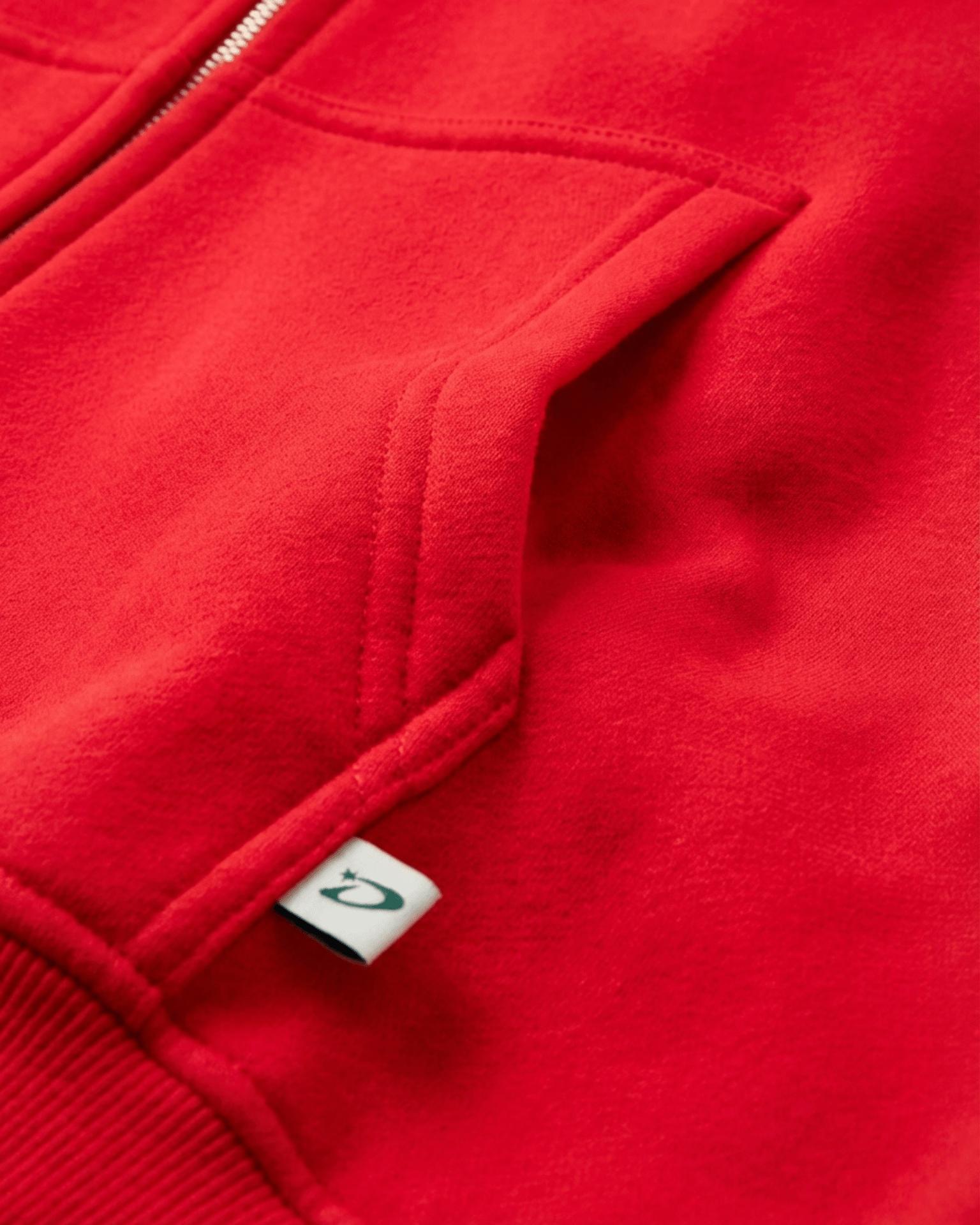 OVERSIZED ZIP HOODIE - RED