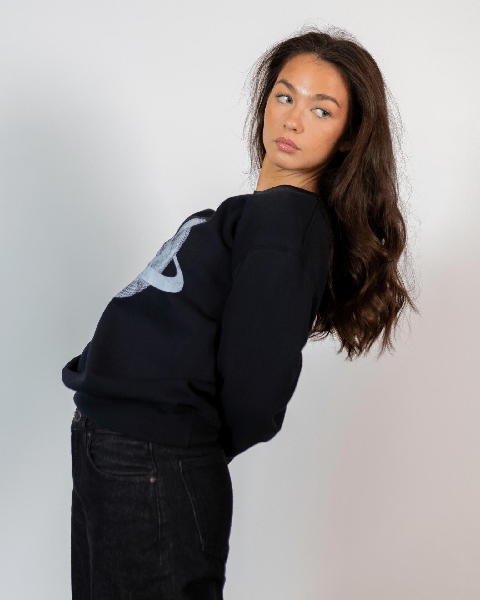 PLANET DISCO (white) SWEAT - BLACK