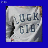 LUCKY GIRL SWEATSHIRT - GRÅ