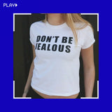 DON'T BE JEALOUS, BABY TEE - HVID