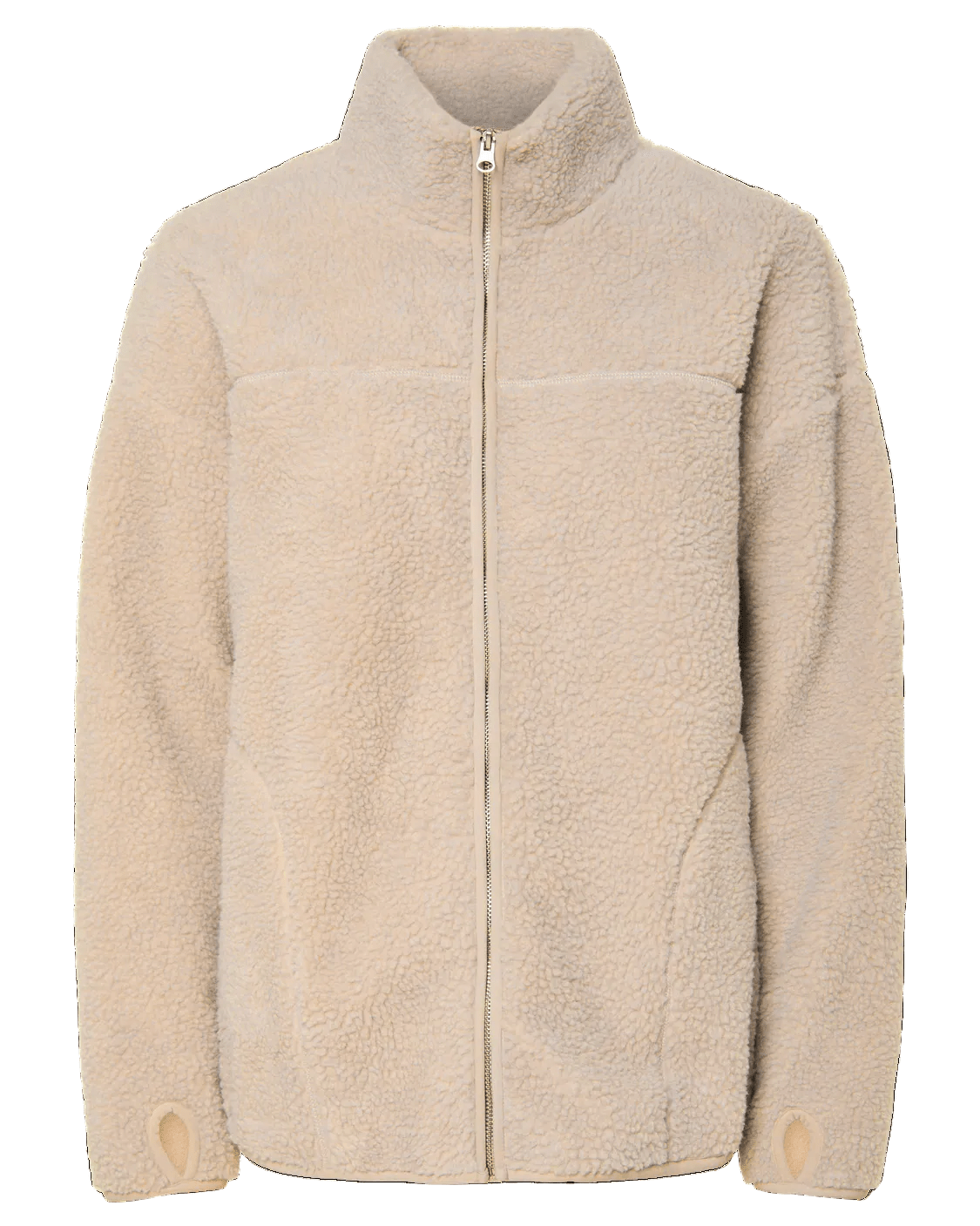SADIA TEDDY JACKET - SILVER GRAY - Dinvintageshop