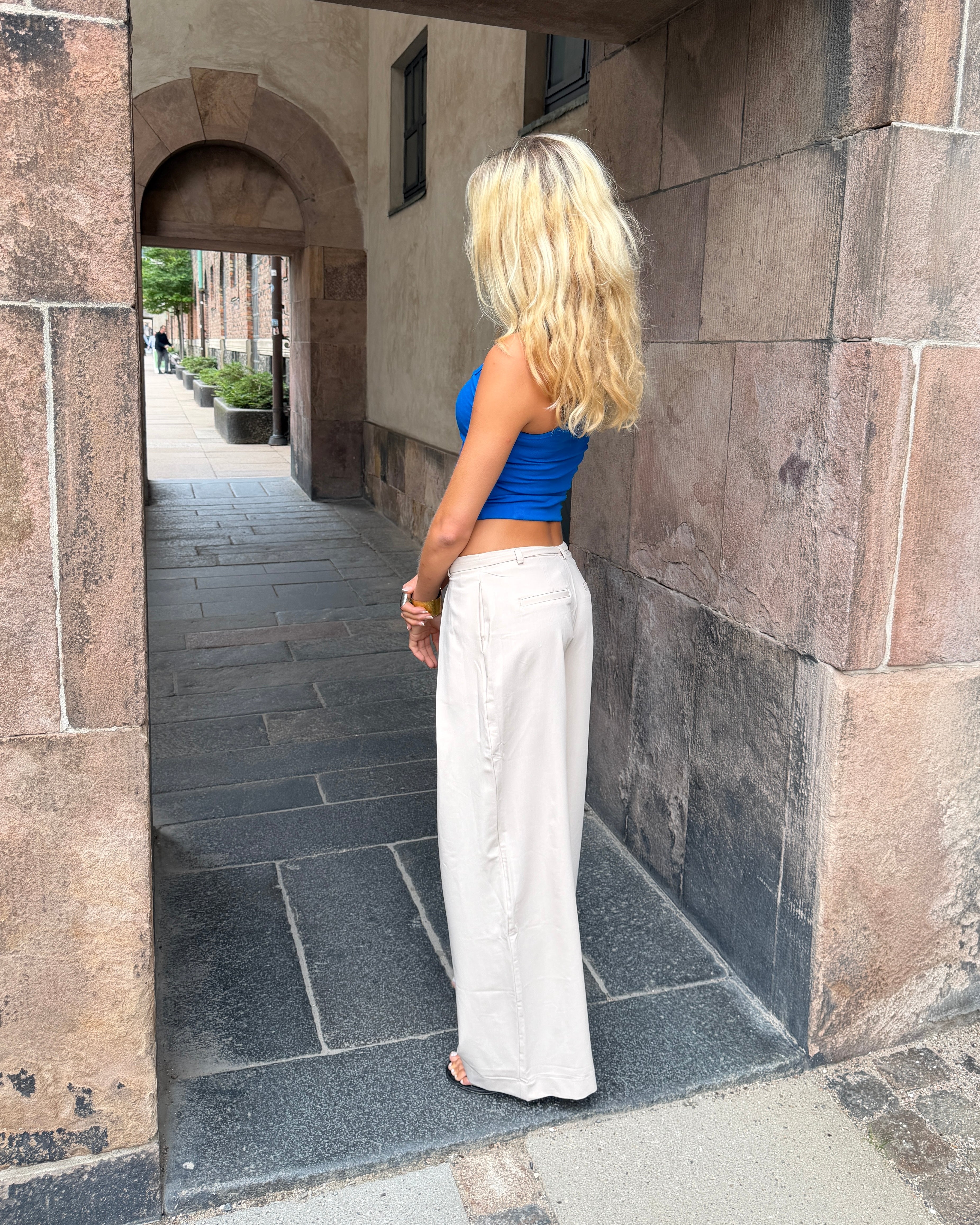SARAH BAGGY SUIT PANT - SAND