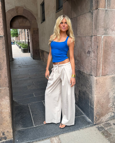 SARAH BAGGY SUIT PANT - SAND - Dinvintageshop