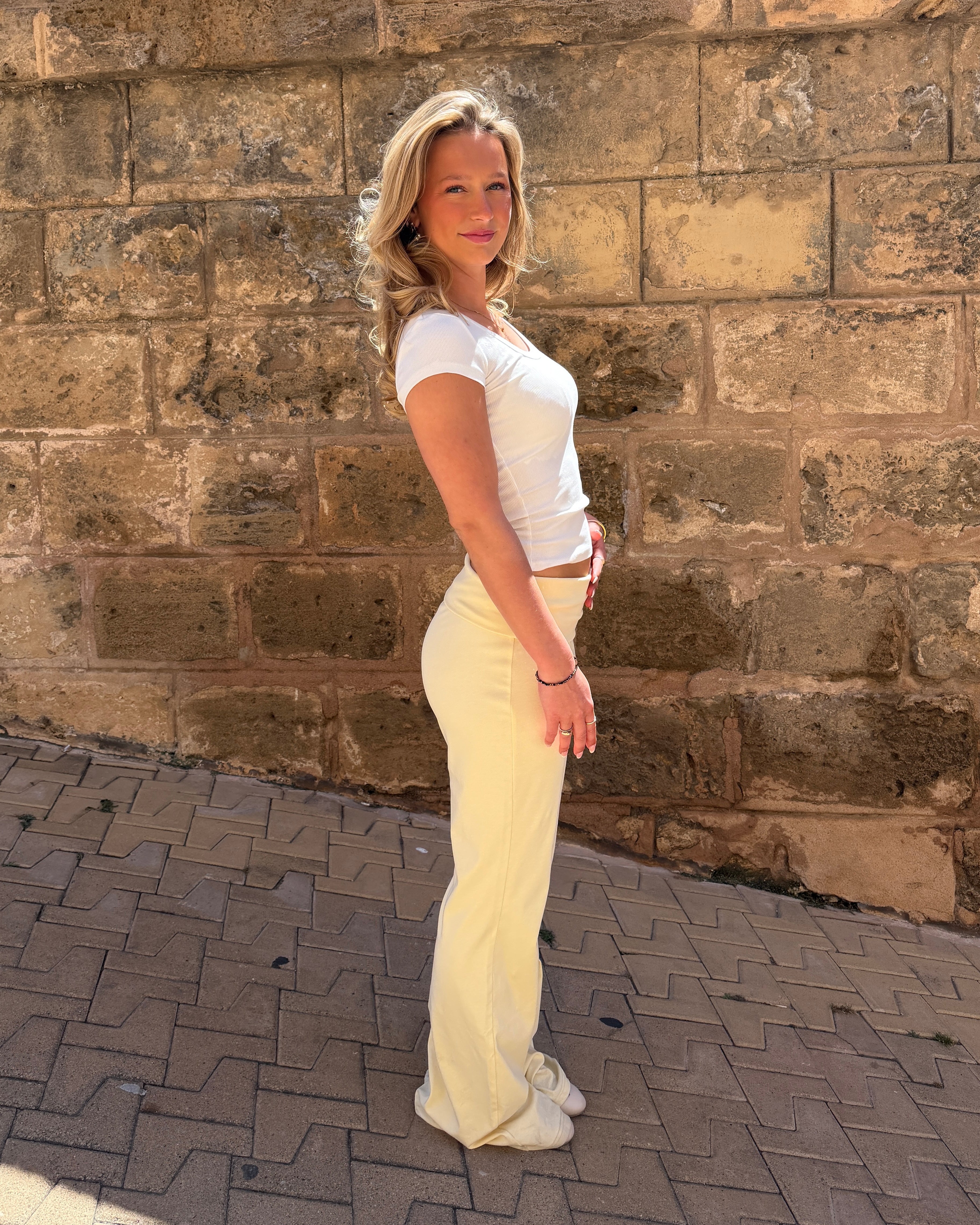 SASHA PANT - BUTTER YELLOW - Dinvintageshop