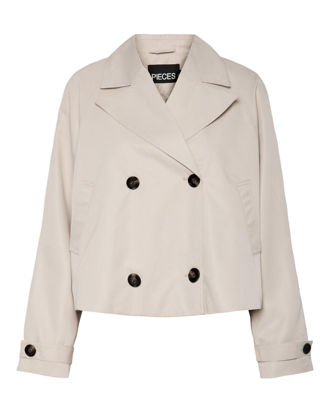 SCARLETT SHORT TRENCHCOAT - SILVER GRAY