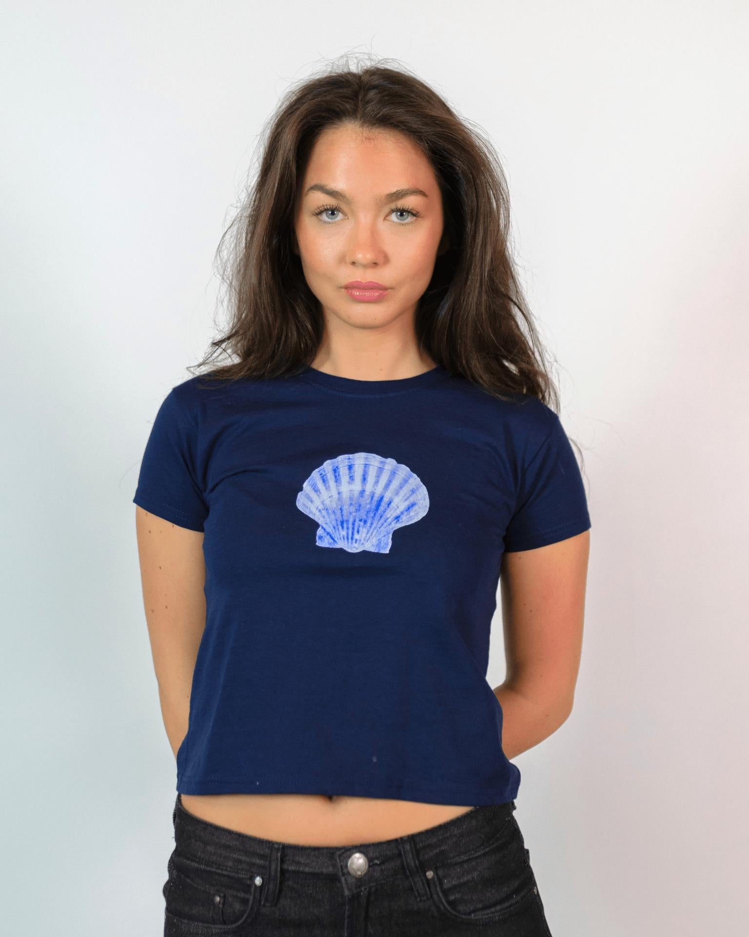 SHELLY (blue) BABY TEE - NAVY