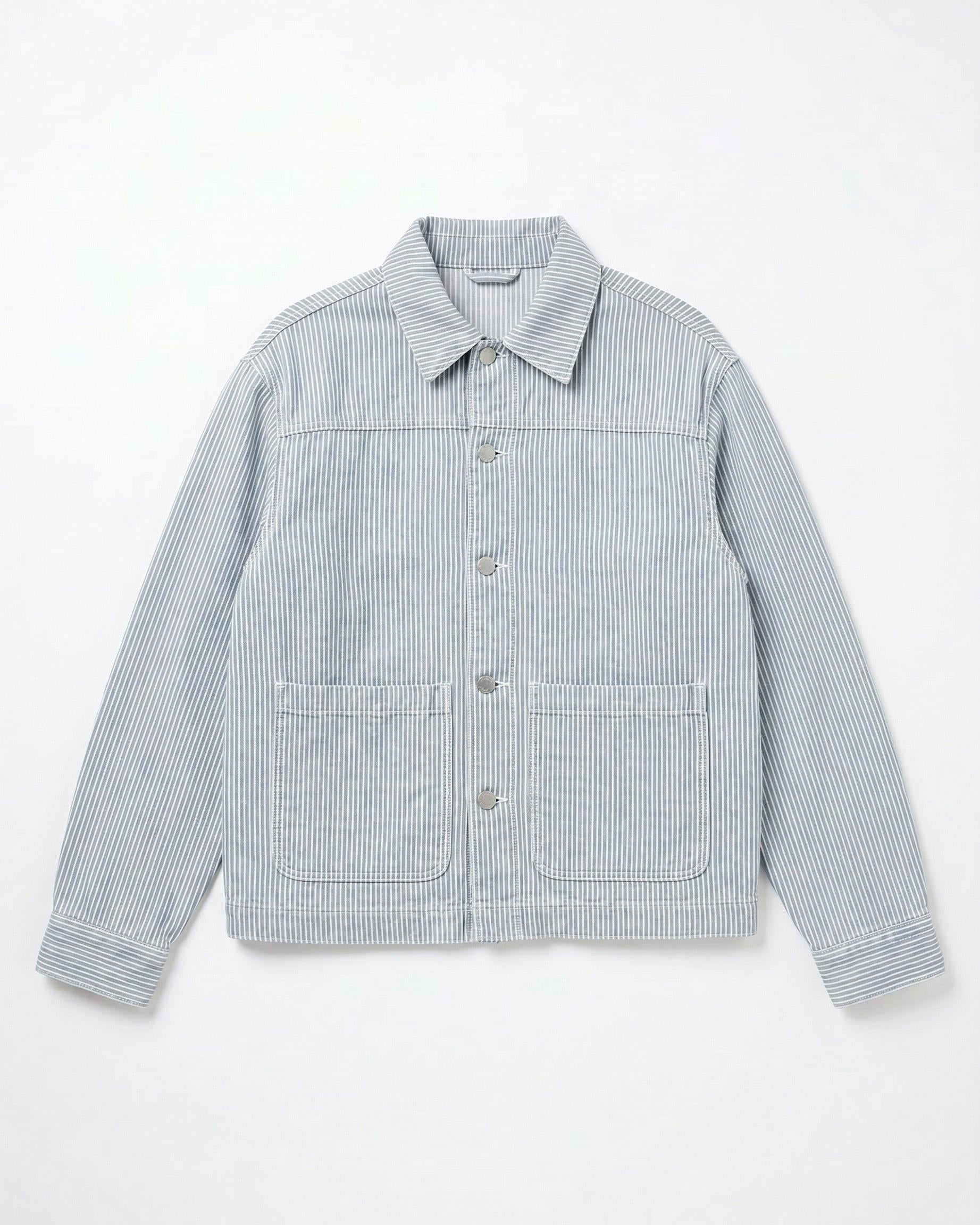SIA DENIM JACKET - LIGHT STRIPE - Dinvintageshop