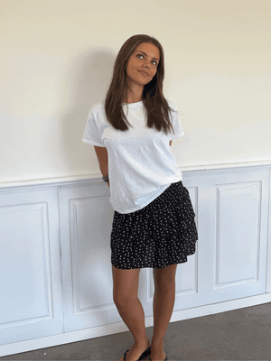MILLA RUFFLE SKIRT/TOP - BLACK DOT