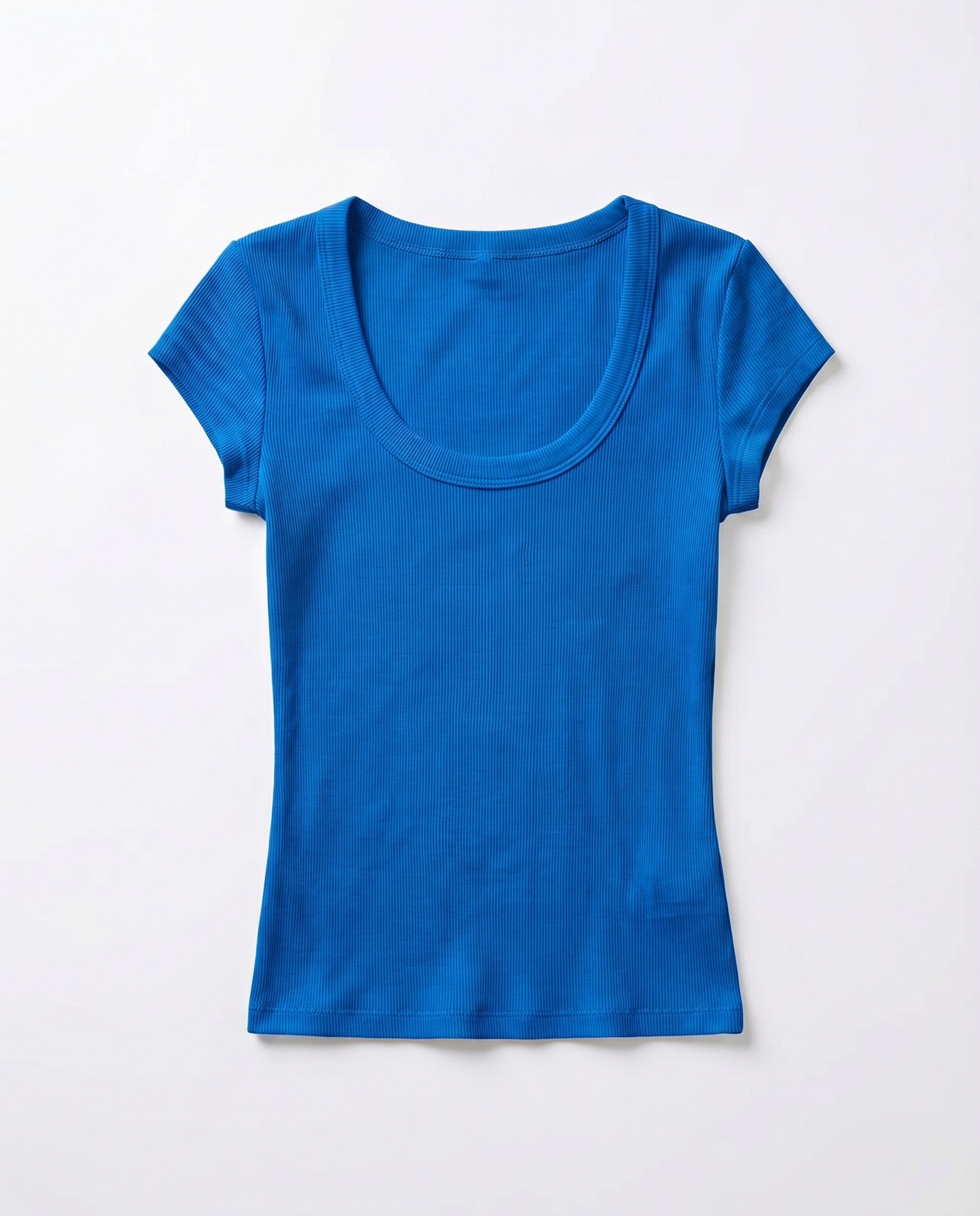 THEA KORTÆRMET T - SHIRT - ROYAL BLUE - Dinvintageshop