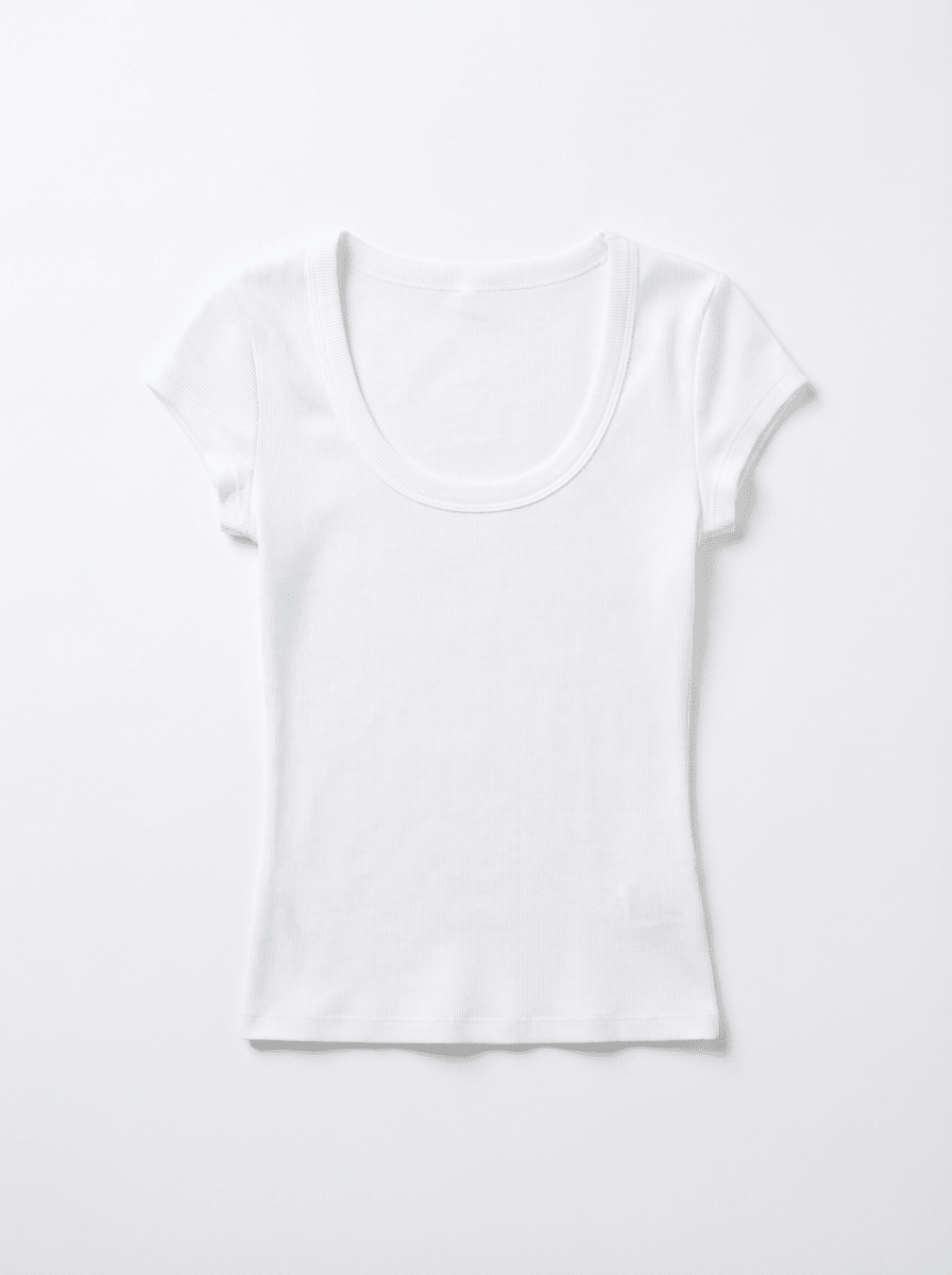 THEA KORTÆRMET T - SHIRT - WHITE - Dinvintageshop