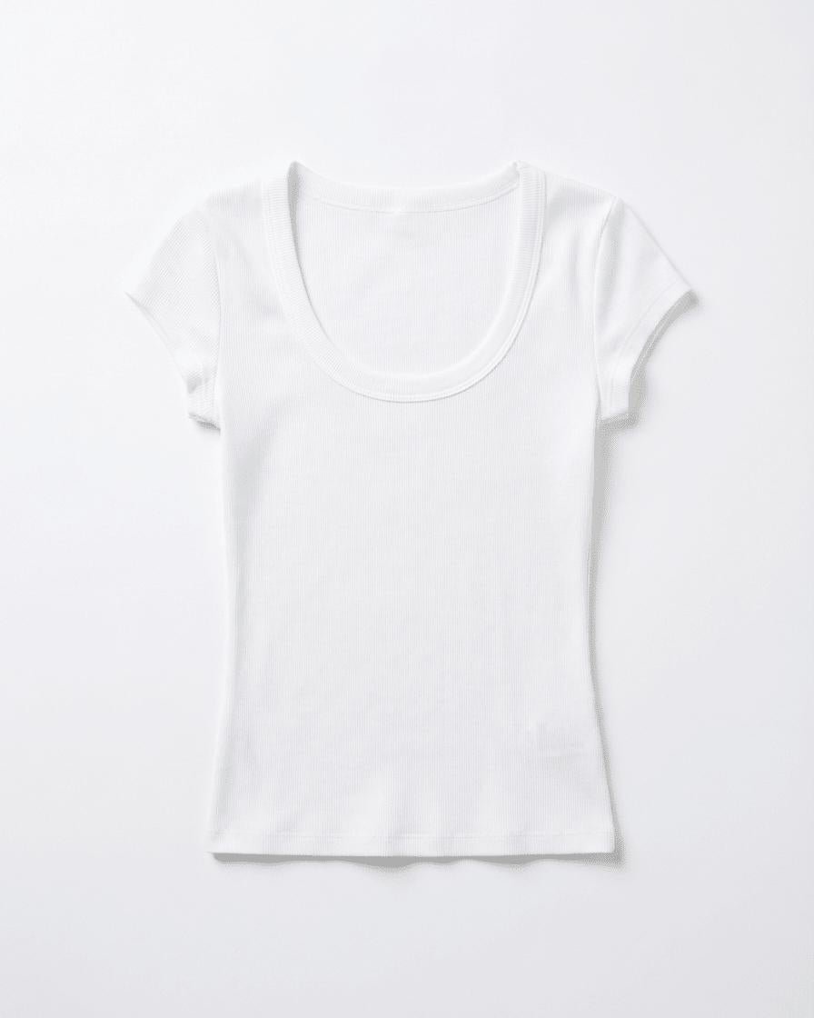 THEA KORTÆRMET T-SHIRT - WHITE