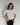 TINE 3/4 SLEEVE T - SHIRT - WHITE/BLACK STRIPE - Dinvintageshop