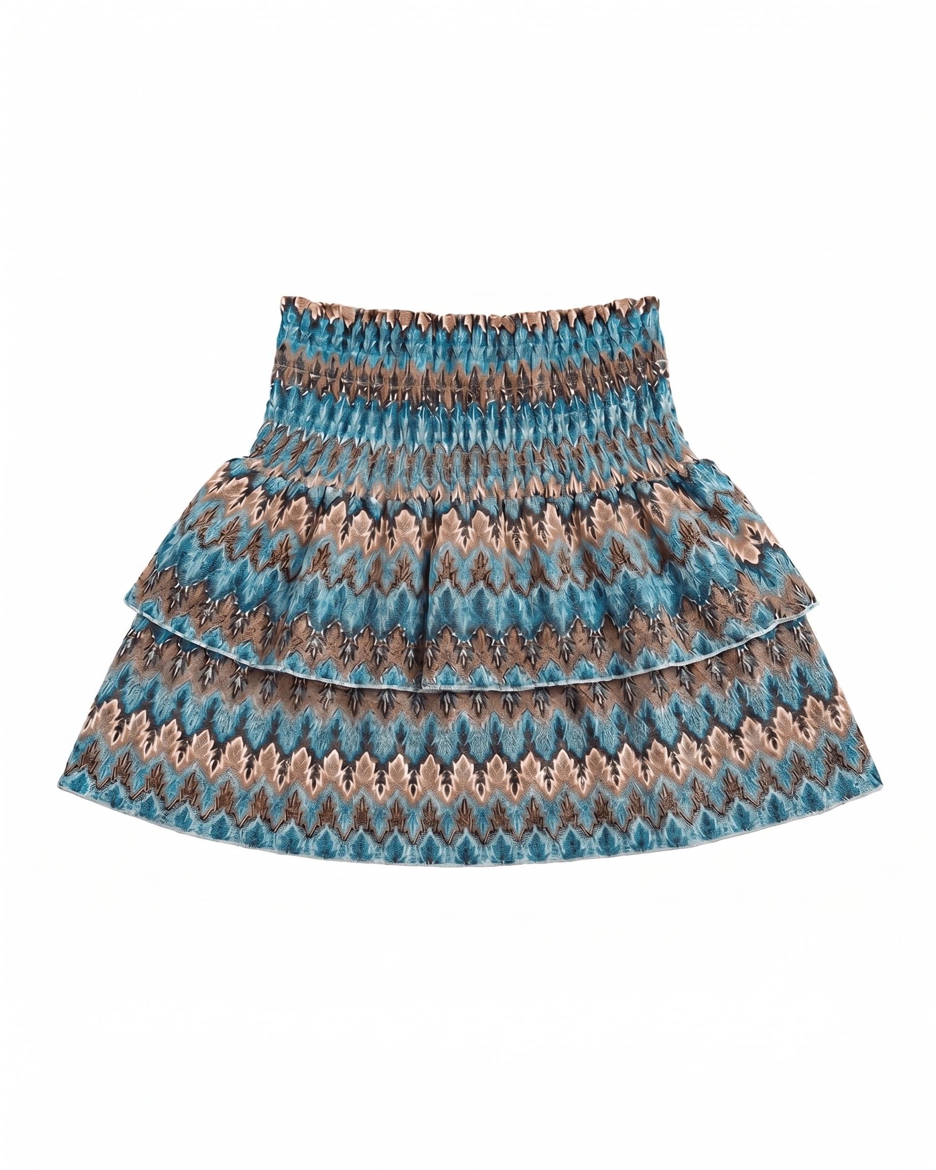 VIGGA RUFFLE TOP/SKIRT - BLUE MIX