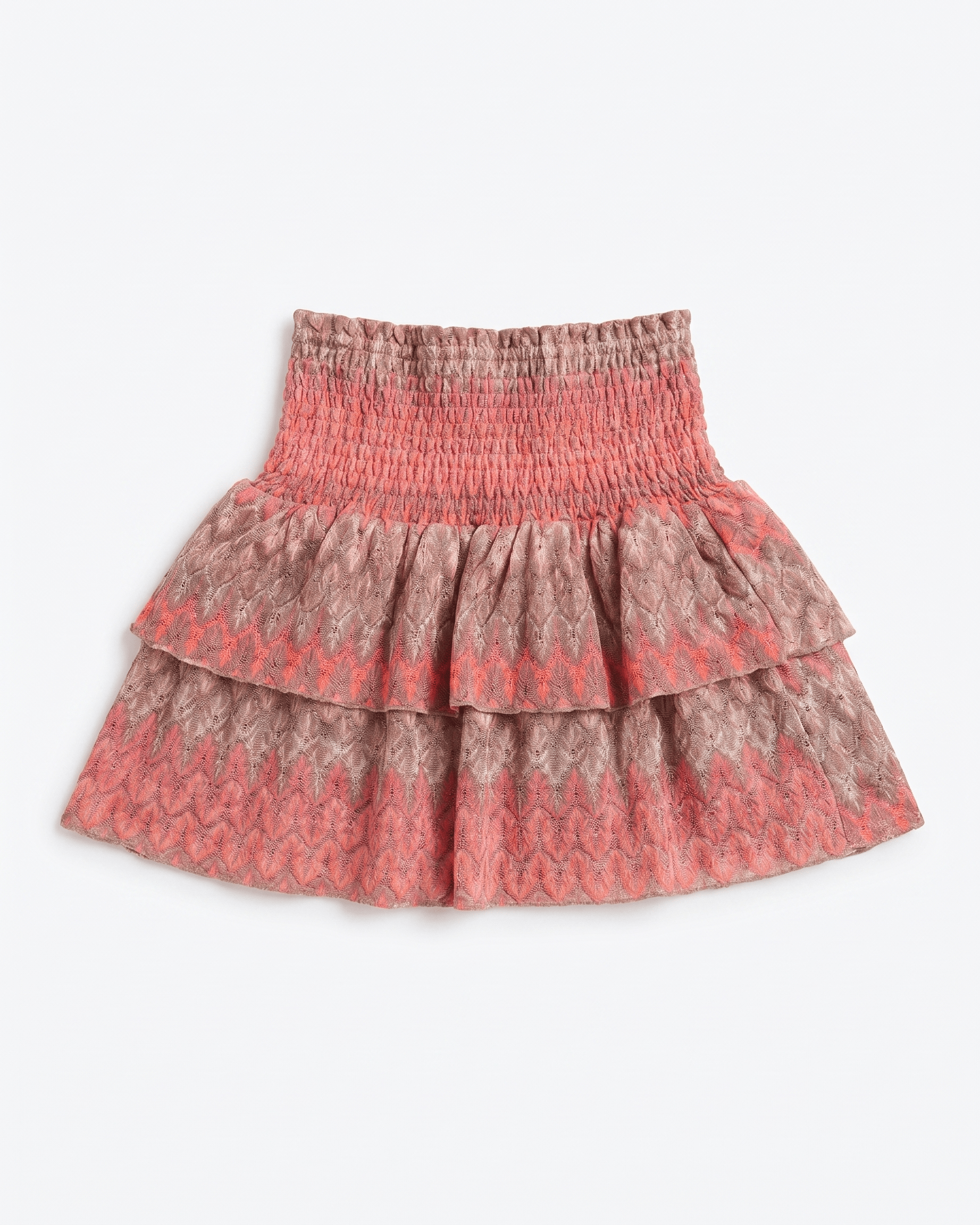 VIGGA RUFFLE TOP/SKIRT - CORAL MIX - Dinvintageshop