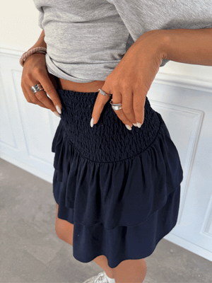 MILLA RUFFLE SKIRT - NAVY
